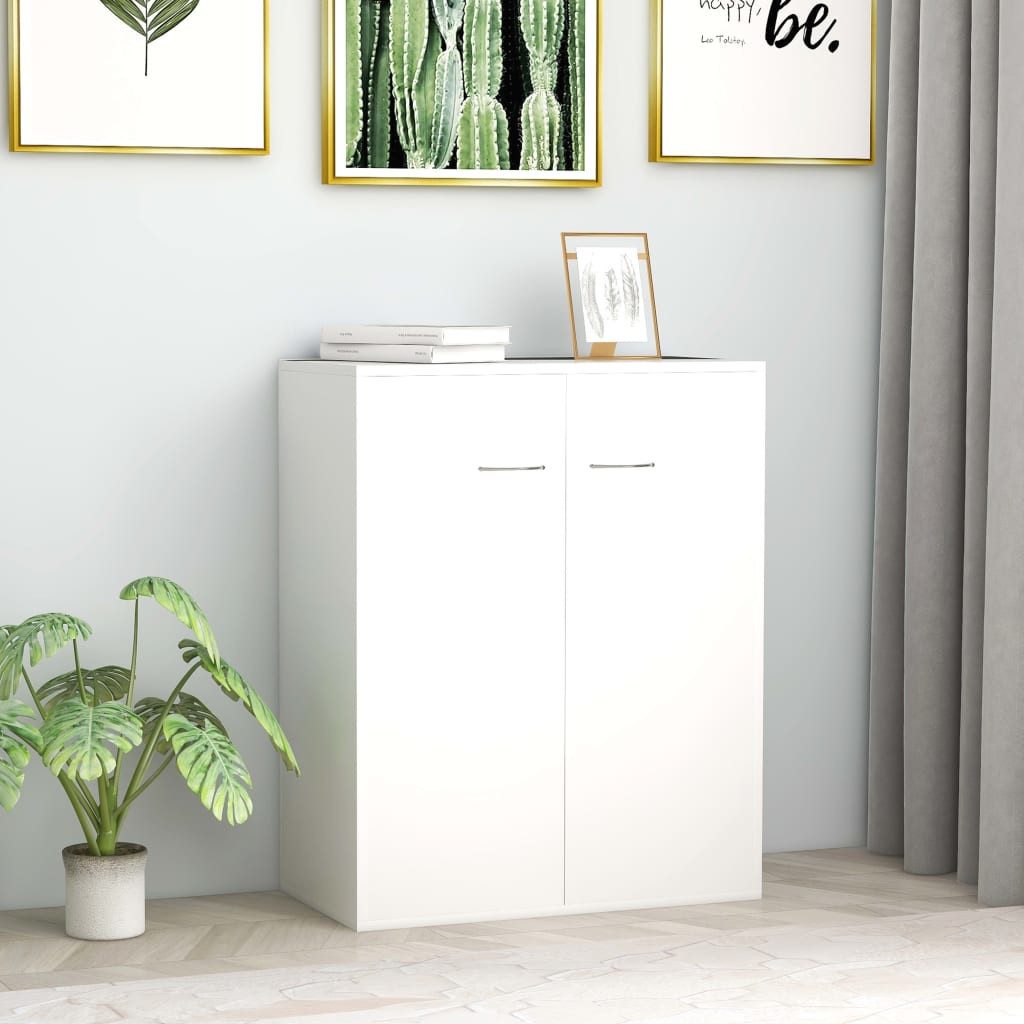 vidaXL Sideboard NA Sideboard Weiß 60x30x75 cm Minimalistisches Design aus Spanplatte f