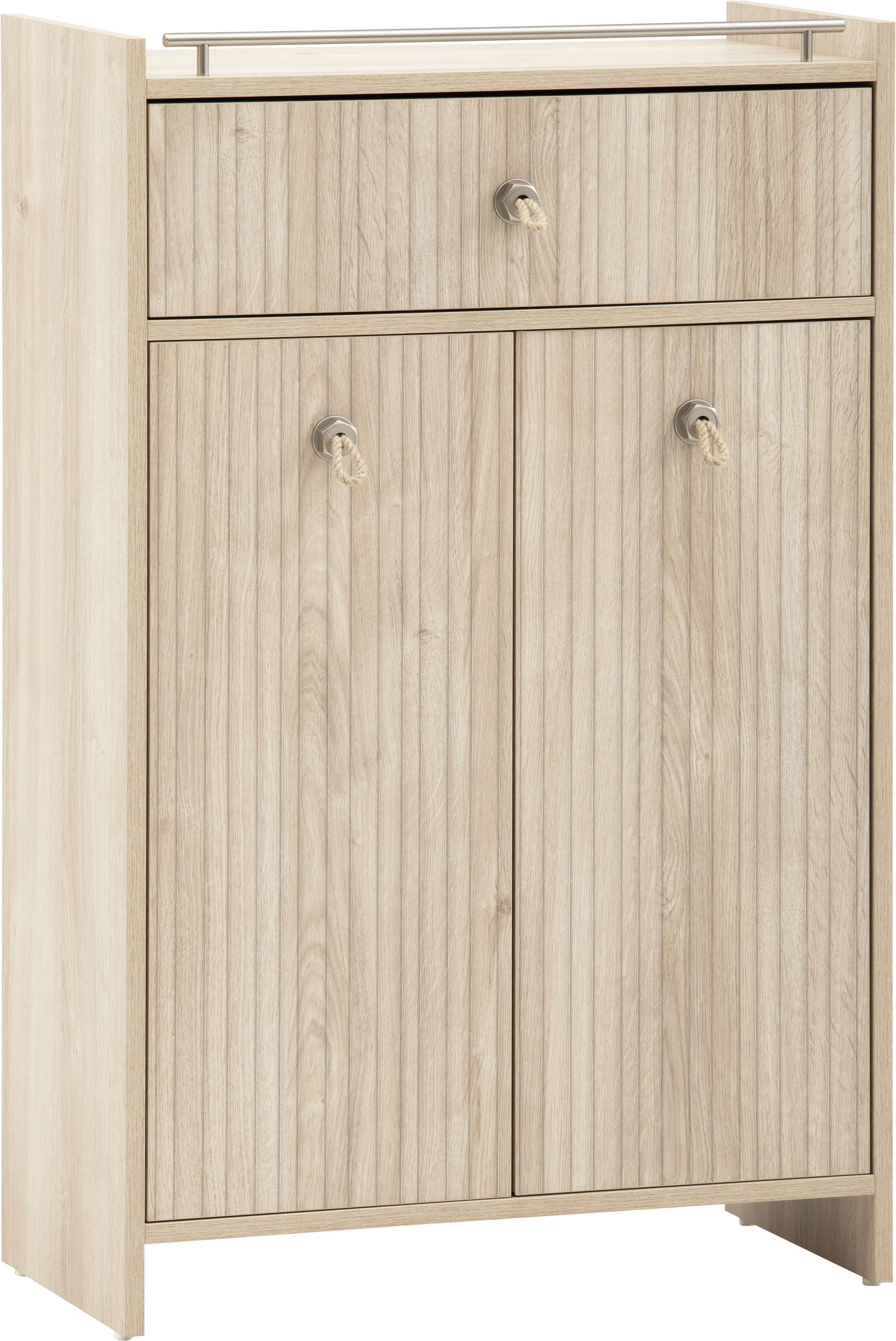 Schildmeyer Midischrank SONDERBY, 2 Türen & Schublade, Höhe 104,2 cm, MADE IN GERMANY (1-St) Seilgriffe im maritimen Look, MADE IN GERMANY