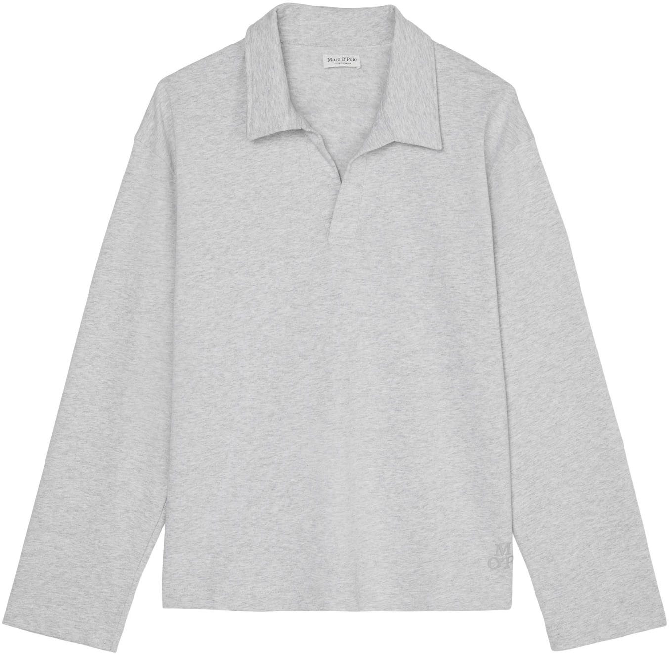 Marc O'Polo Langarm-Poloshirt Heavy Jersey-Woven V-Ausschnitt, Langarm günstig online kaufen
