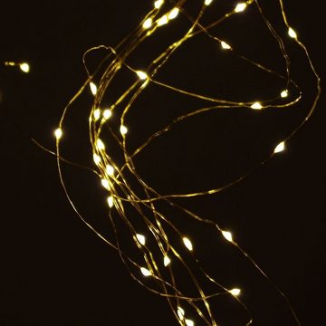 Lichterkette LED warmweiß Lichterkette Weihnachtsdeko gold Draht 40 LED´s, für Innenbereiche