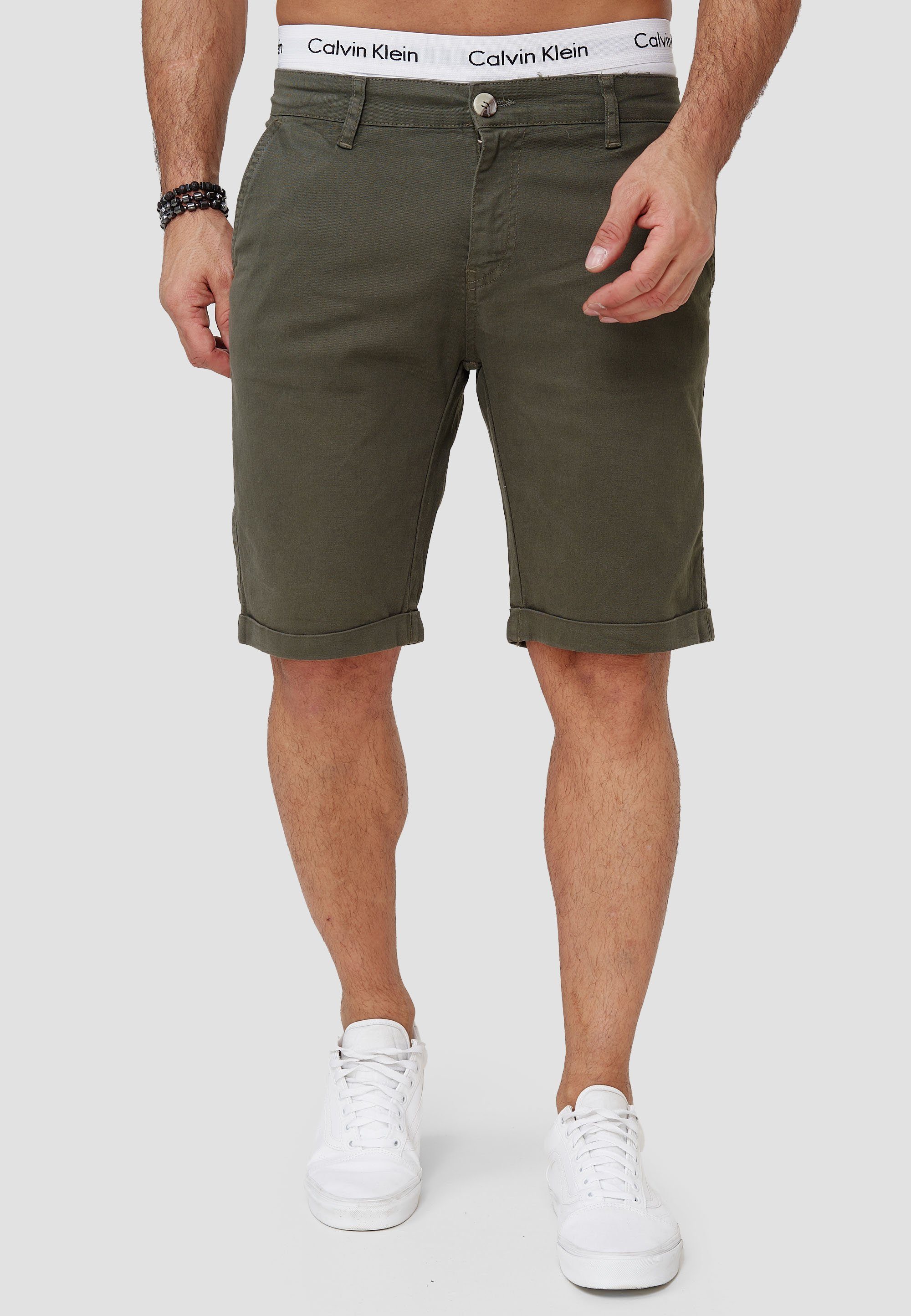 OneRedox Shorts SH-3364 (Kurze Hose Bermudas Sweatpants, 1-tlg., im modischem Design) Fitness Freizeit Casual Khaki