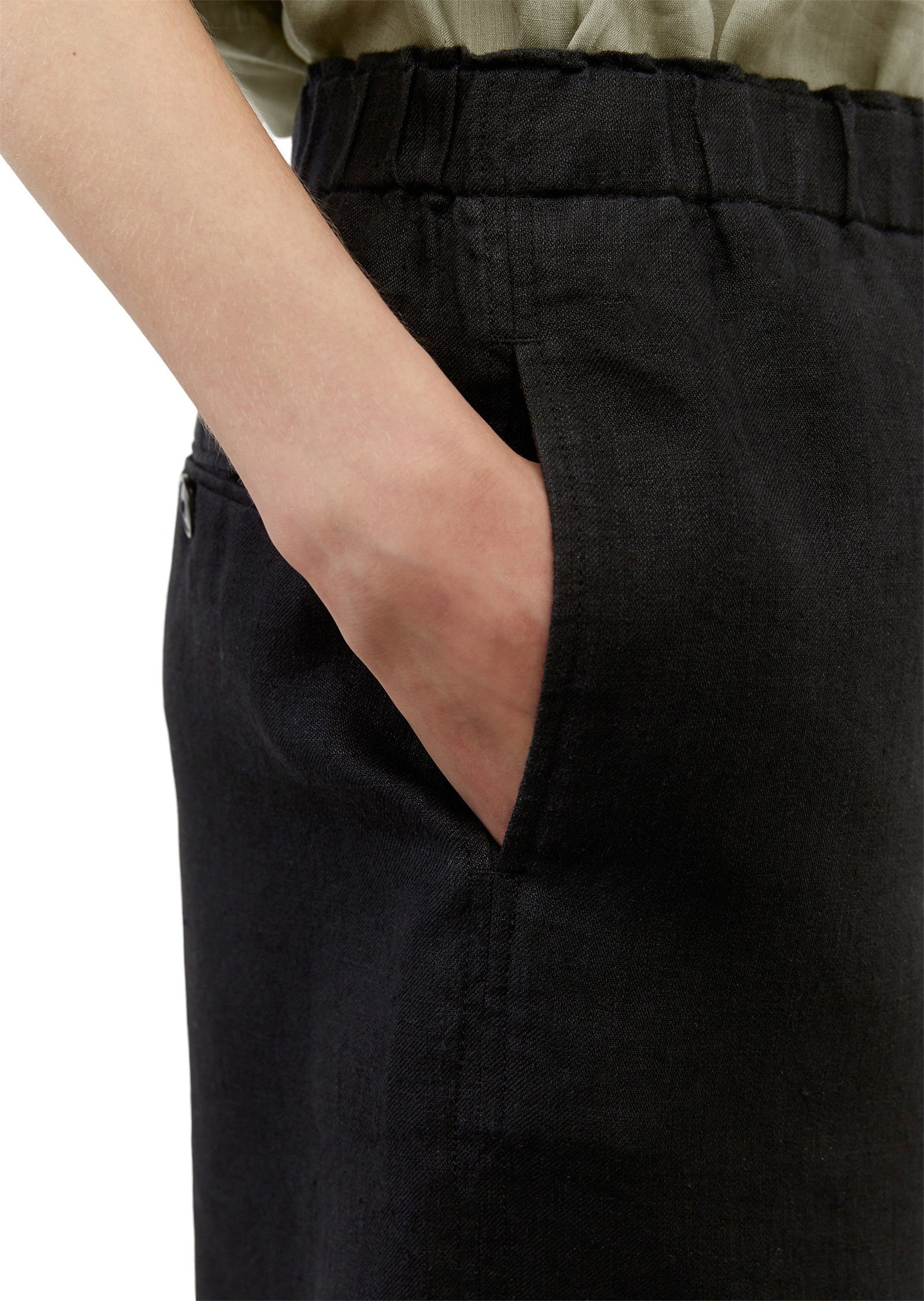 Marc O'Polo Shorts aus softer schwarz Hanf-Qualität