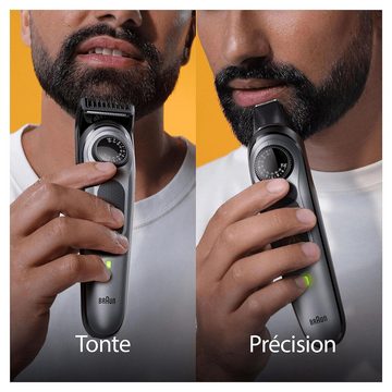 Braun Haarschneider Robuster Li-Ion Akku, Elektrischer Bartschneider und Rasierer zum Trimmen Stylen Rasieren, Gleichmäßiges Tragbarer,Präzise Längenkontrolle und makelloses Styling