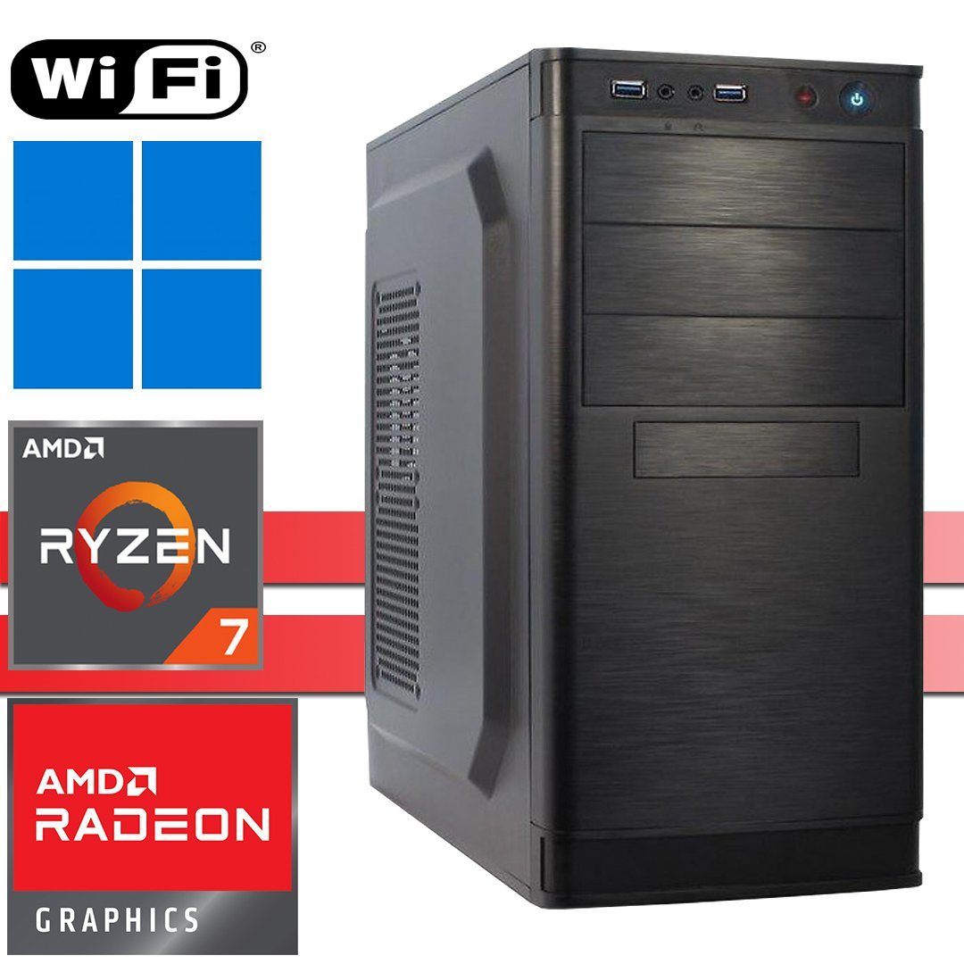 X-HARDWARE X-Business 5700G, 32 GB RAM, 512GB SSD + bis zu 4TB HDD Business-PC (AMD Ryzen 7 5700G, AMD Radeon Graphics (iGPU), 32 GB RAM, 0 GB HDD, 512 GB SSD, Luftkühlung)