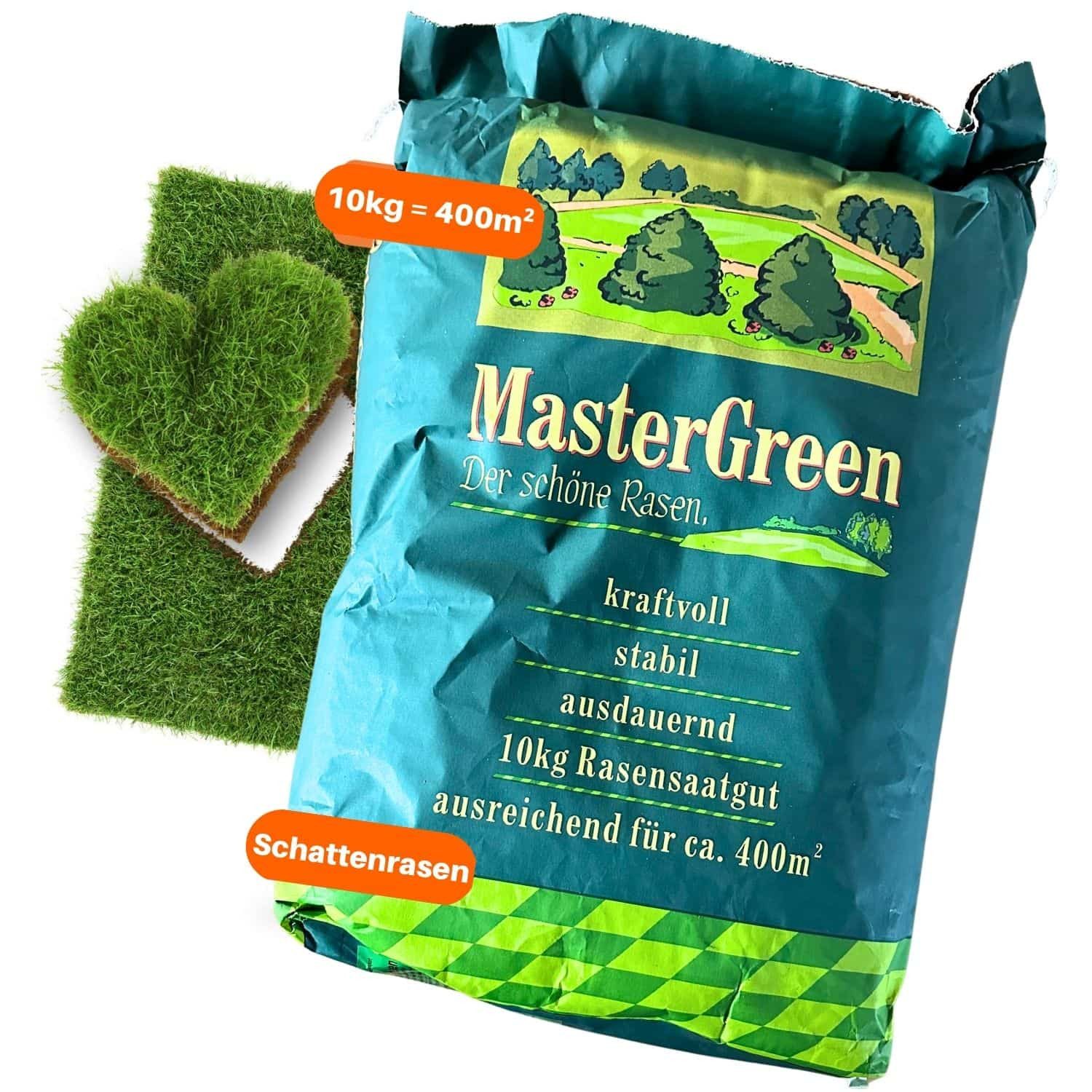 halmland Rasensamen Premium Schattenrasen Samen schnellkeimend 10kg für 400m² Gartenpflege