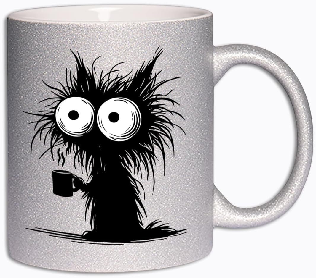 Hustling Sharks Tasse Hustling Sharks® Farbige glitzer-Tassen - Ich brauch Kaffe! I, 330 ml
