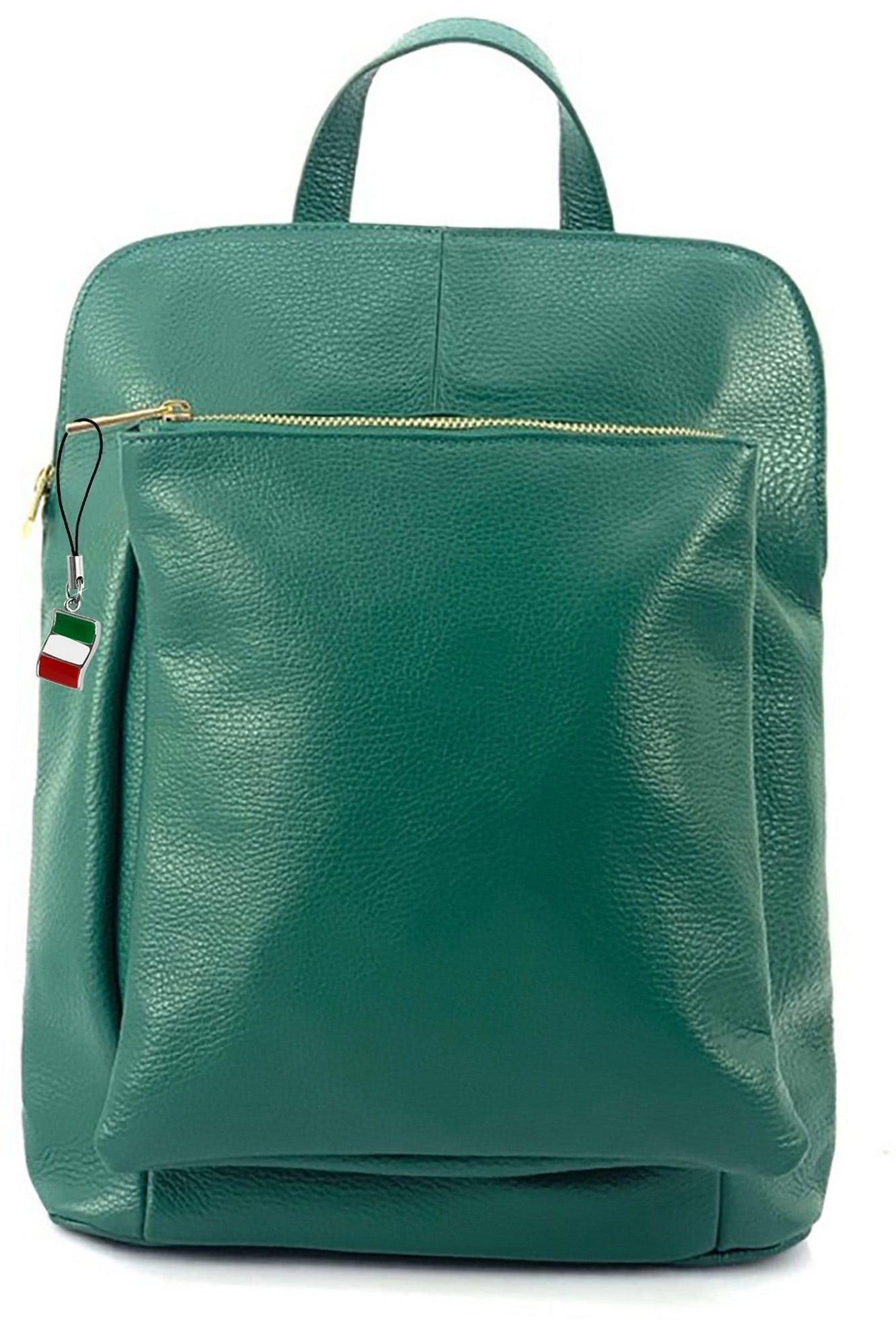 (Cityrucksack, Cityrucksack Damen Echtleder Cityrucksack), Italy grün, Made-In Echtleder FLORENCE Rucksack Damen Tasche Florence