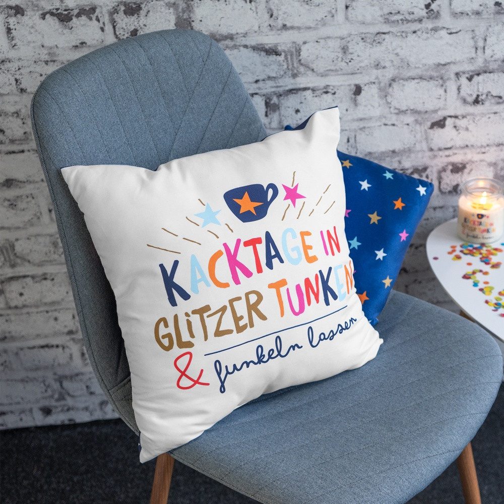 Sheepworld Baumwollkissen Kissen »Kacktage in Glitzer tunken«