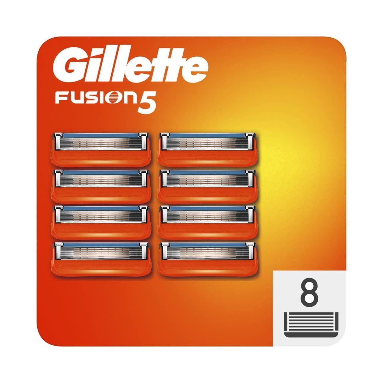 Gillette Rasierklingen Fusion 5 Klingen für eine gründliche Rasur 8er, 8-tlg., Edelstahl, rostfrei