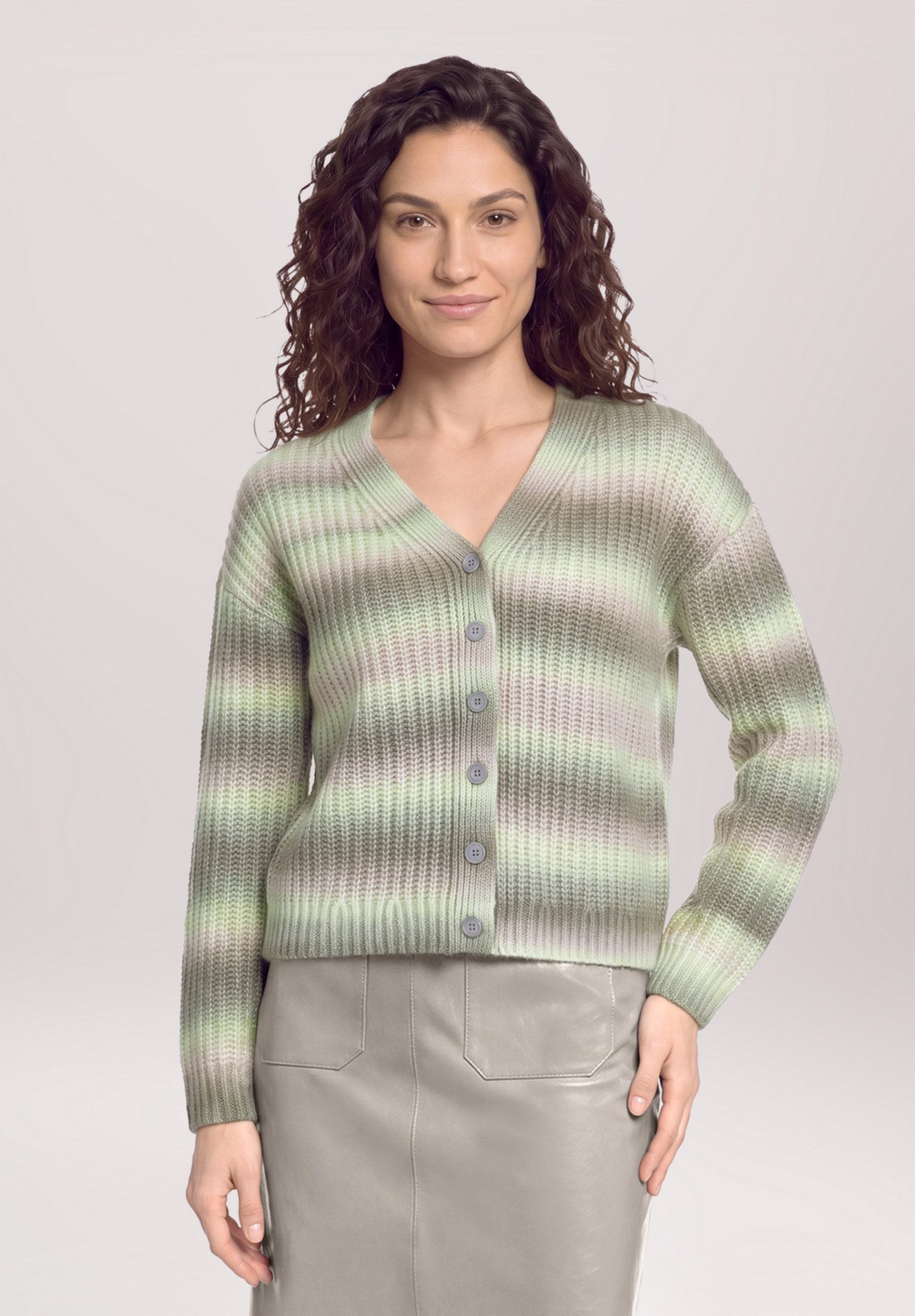 Cartoon Strickjacke Damen mit V-Ausschnitt (1-tlg) – Bild 2 von 5