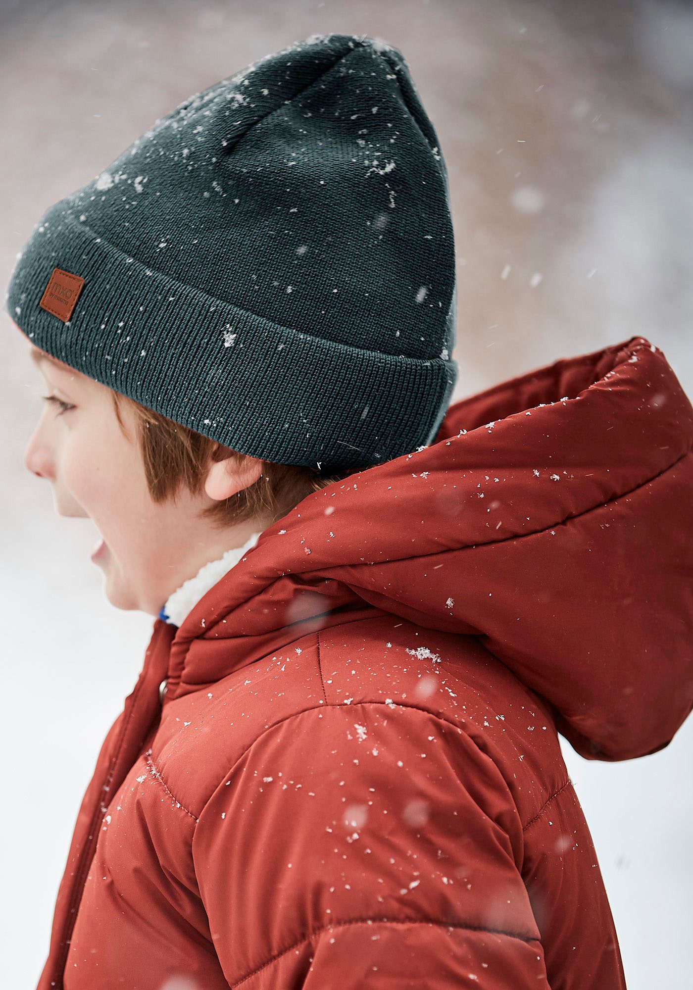 MAXIMO Beanie Strick, breiter Umschlag, gefüttert, wärmend, weich, unifarben