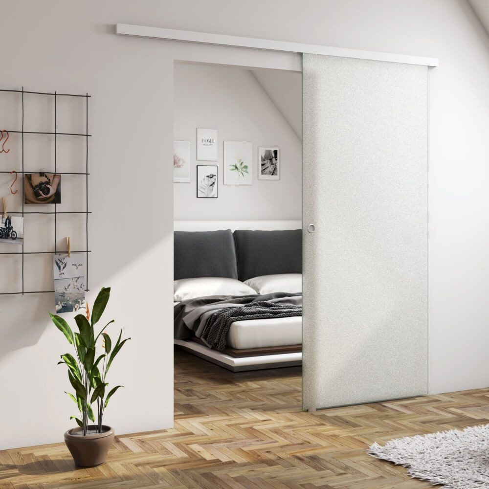 Duschparadies Schiebetür 225cm weiß matt Glasschiebetür Glastür Zimmertür S günstig online kaufen