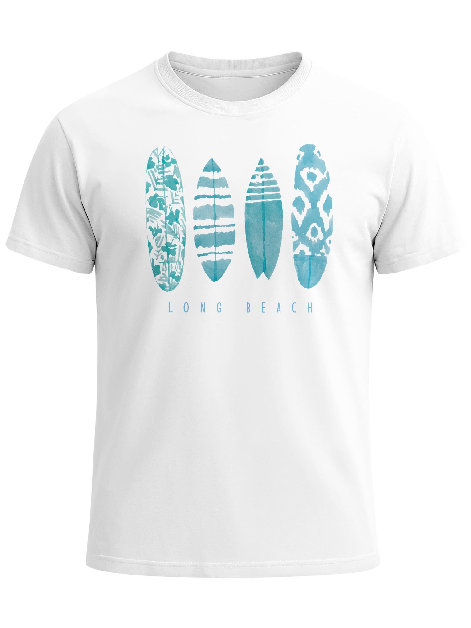 Print-Shirt Herren T-Shirt Surfing Fashion Aufdruck Long Beach Surfboard Sommer