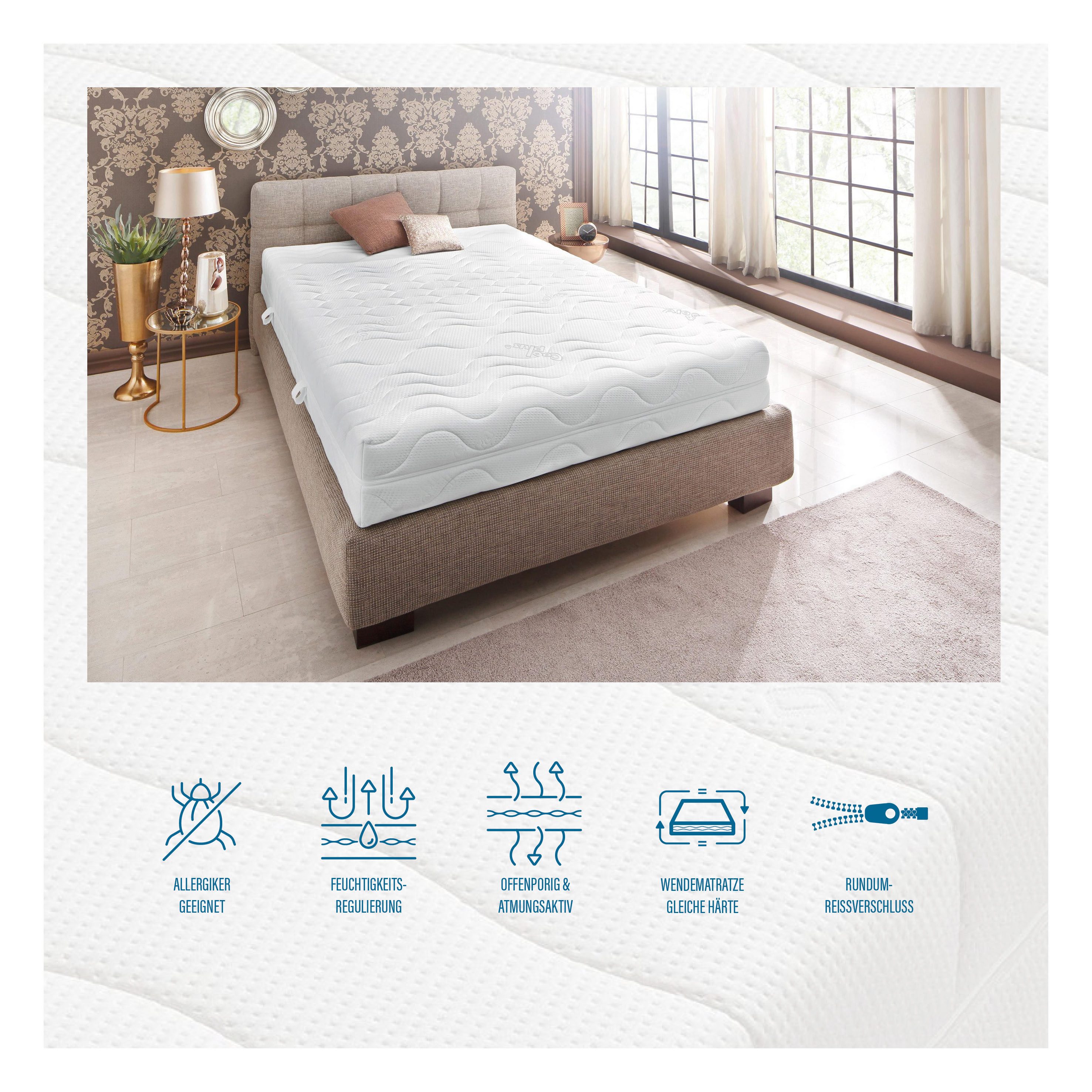 Komfortschaummatratze Premium Cool Plus, Matratze in 140x200 cm und weiteren Größen, Beco, 25 cm hoch, Optimales Schlafklima durch Cool-Plus-Markenfaser