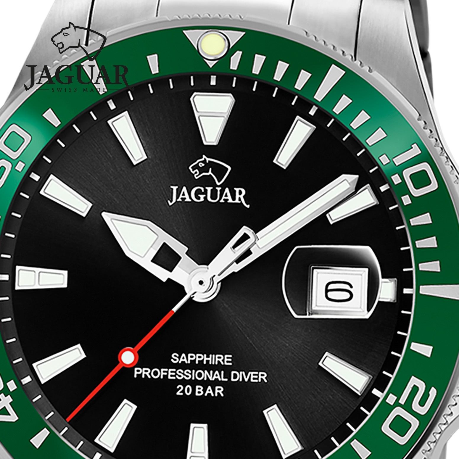 JAGUAR Quarzuhr Jaguar Herrenuhr Edelstahl silber Jaguar, (Analoguhr), Herren Armbanduhr rund, Edelstahlarmband silber