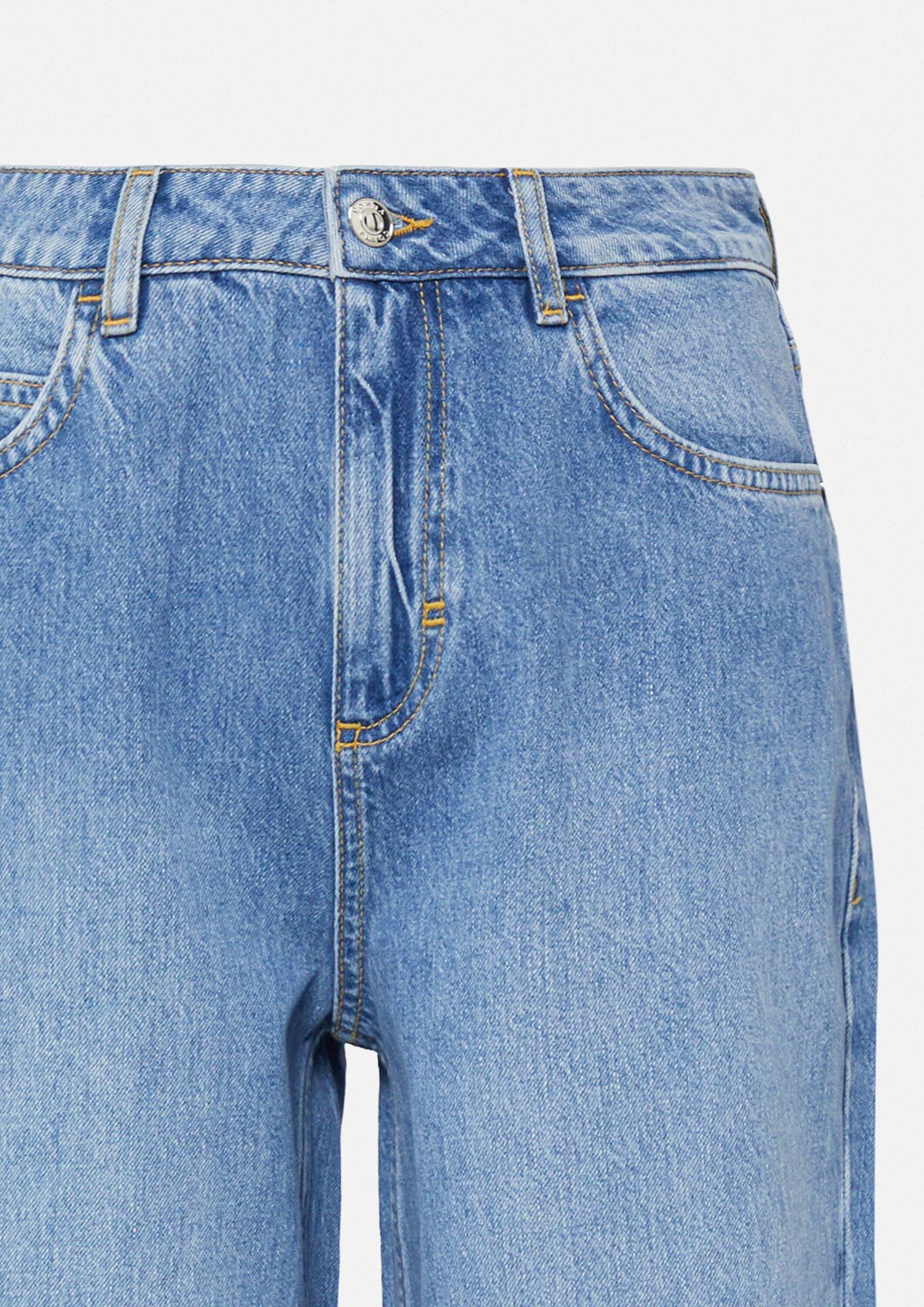 comma Weite Jeans Jeans-Hose Wide-Leg-Jeans mit hohem Bund