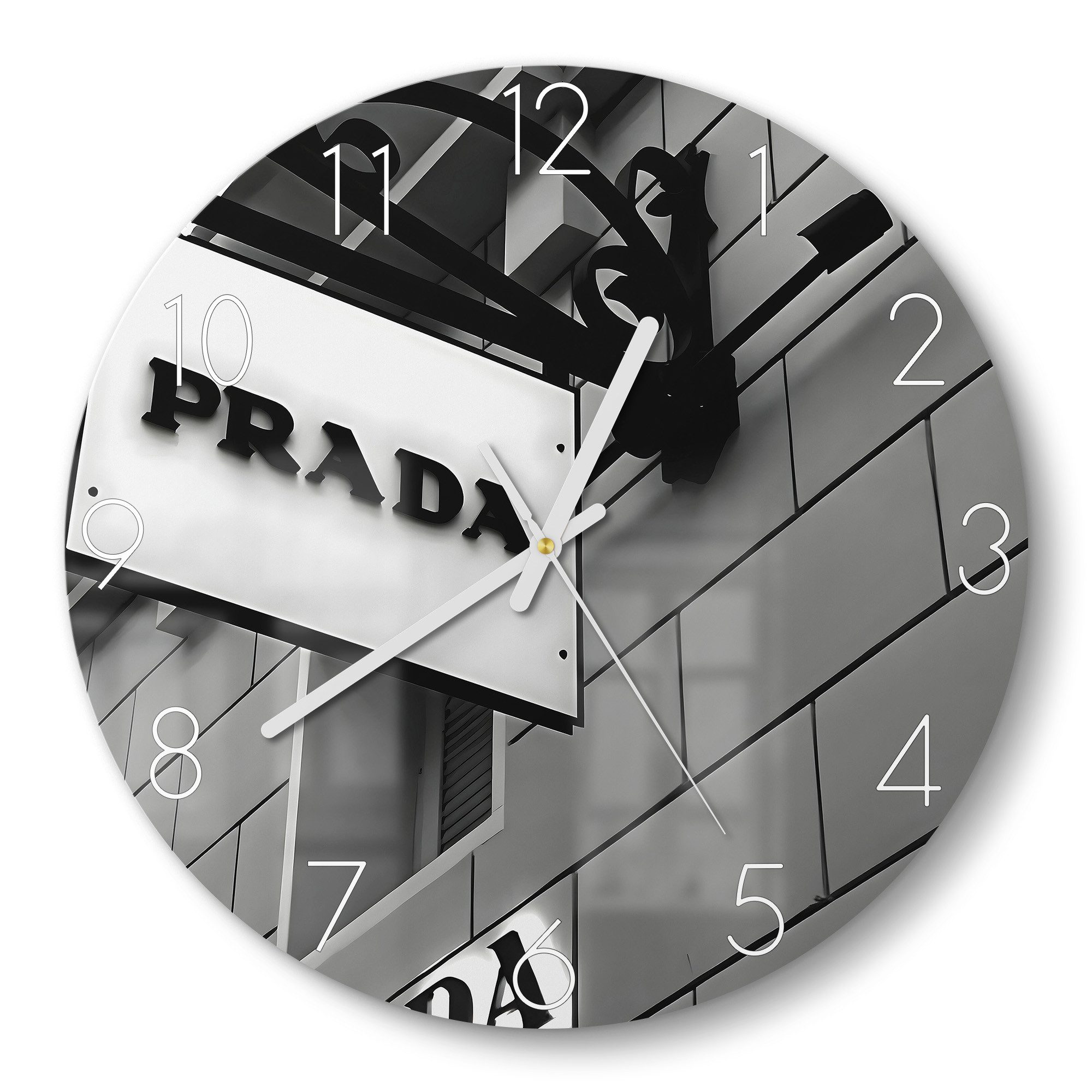 DEQOART Wanduhr 'Prada Monochrome' (Glas Glasuhr günstig online kaufen