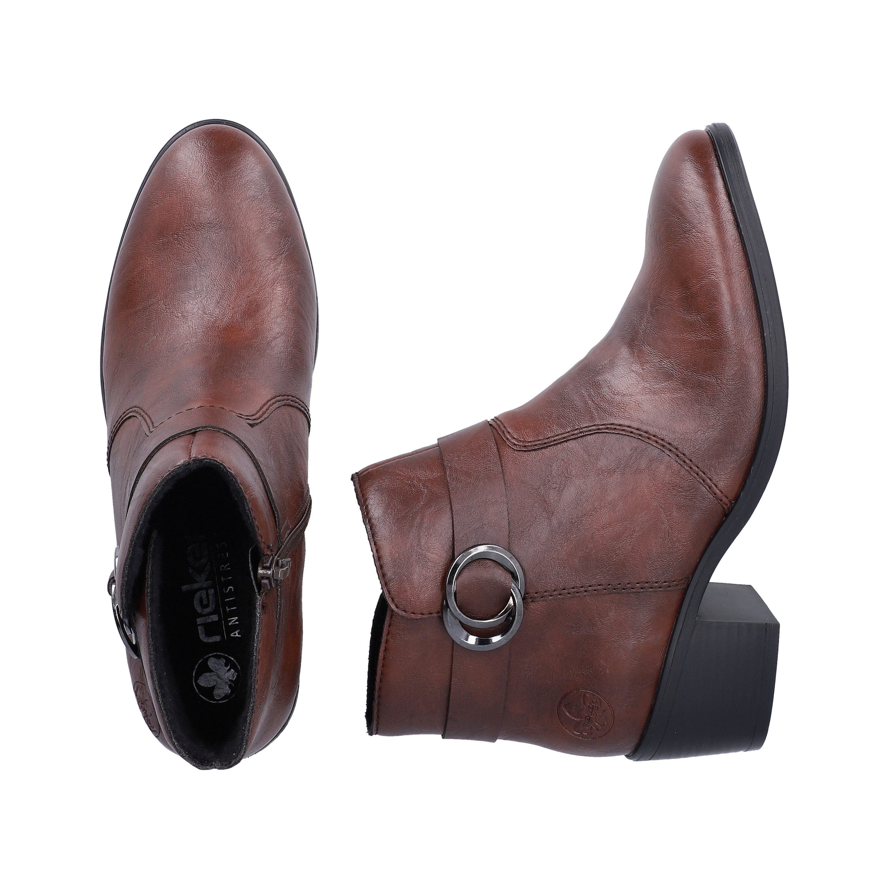 Rieker Stiefelette Ankleboots, Blockabsatz, mit Innenreißverschluss
