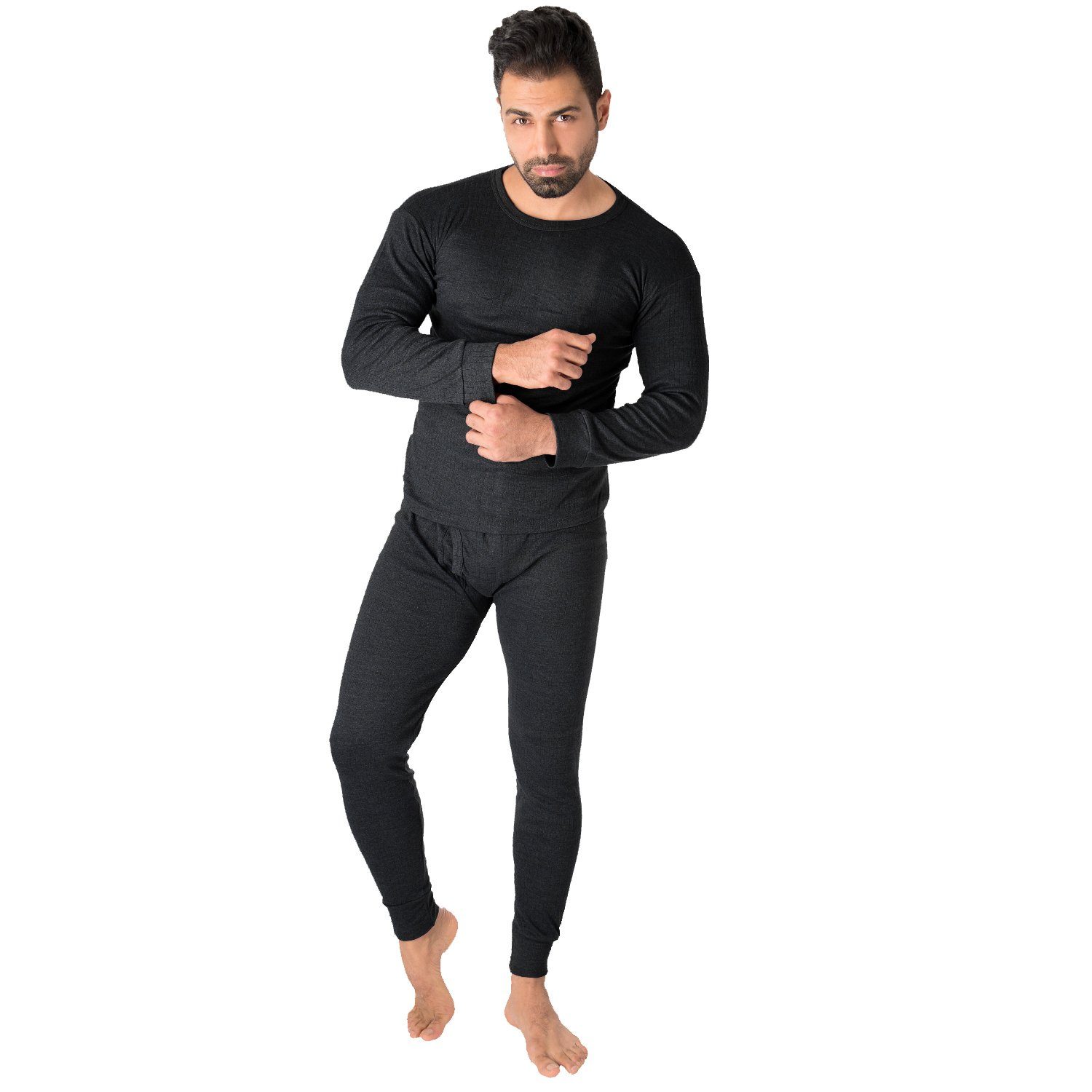 Anthrazit/Schwarz Thermounterwäsche Set 2x (Set, cushy Snake Thermounterhemd Black + Unterhose 2-St) Unterhemd