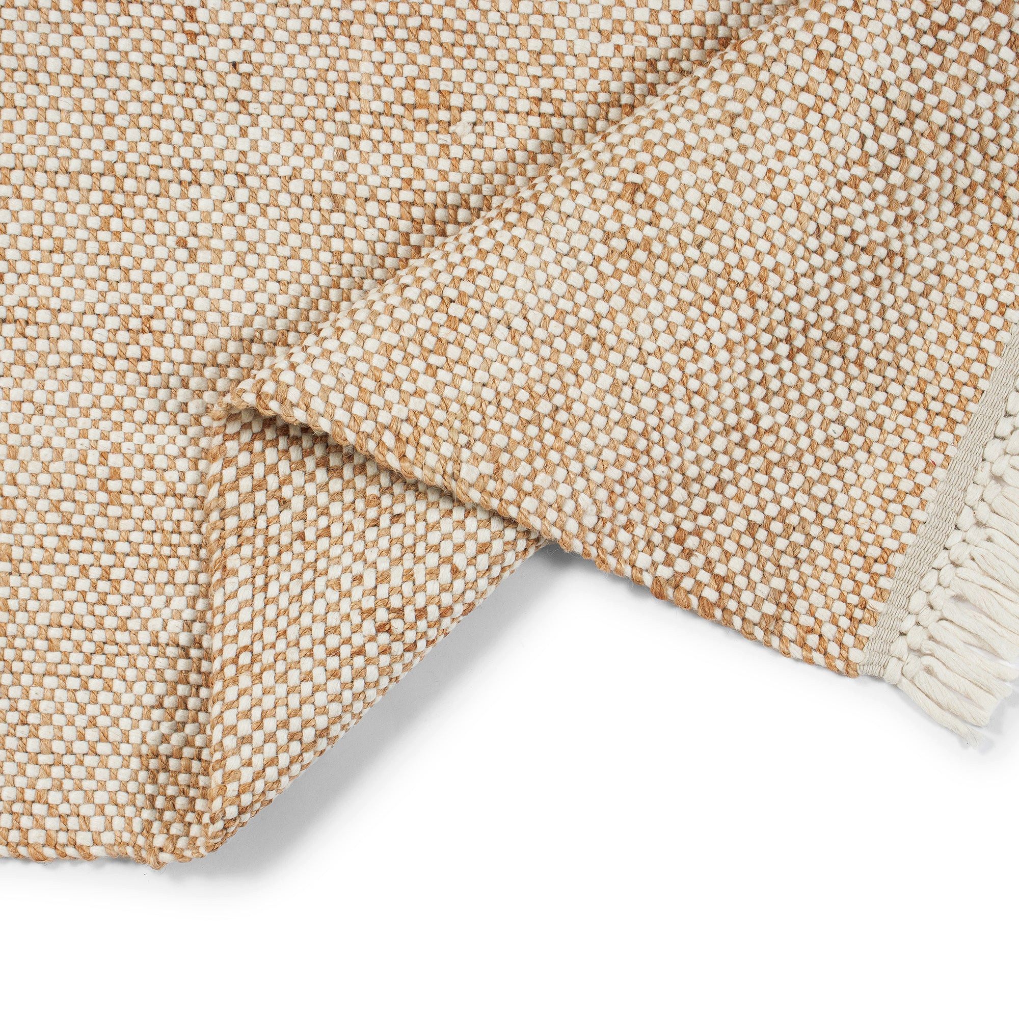 Elegant Floors Teppich Elegant Floors® Jute-Wolle Teppich Natur, Handgefertigtes Boho, Höhe: 9 mm