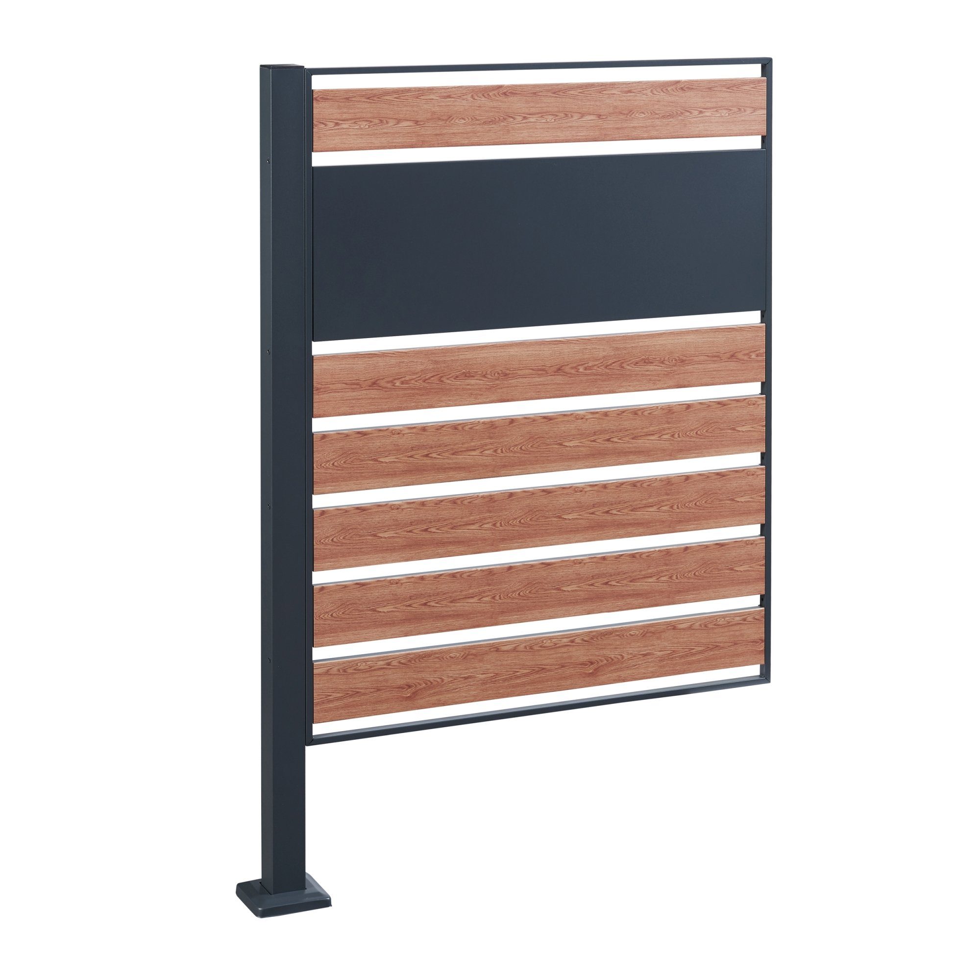en.casa Mülltonnenbox, »Uusikaupunki« Stahl 120x83x11 cm Anthrazit/Holzoptik
