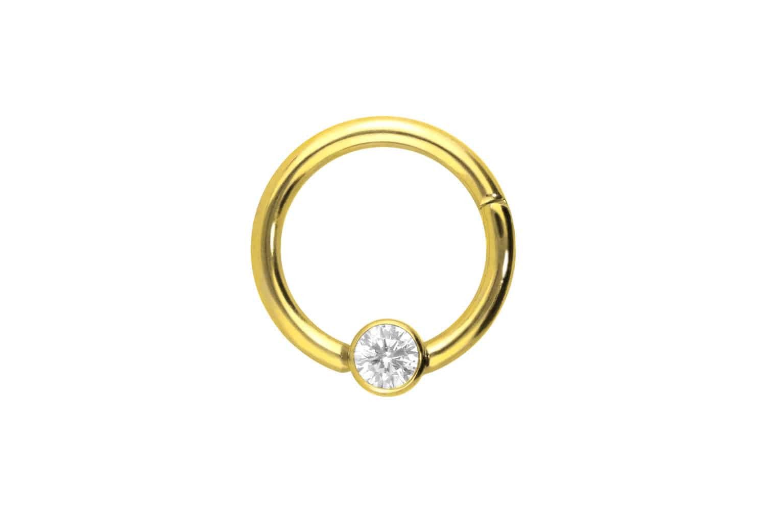 Piercing-Set Titan Segmentring Clicker FLACHE KRISTALLDISC