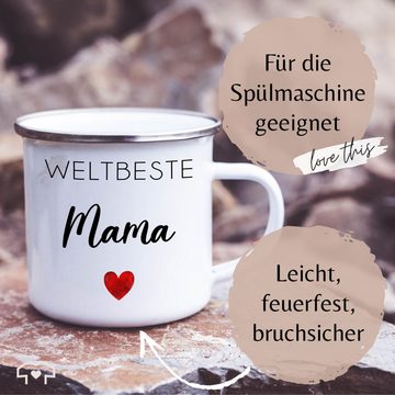 Shirtracer Tasse Weltbeste Mama, Muttertagsgeschenke für Mama, Mama Geschenk, Gesche, Stahlblech, Mama
