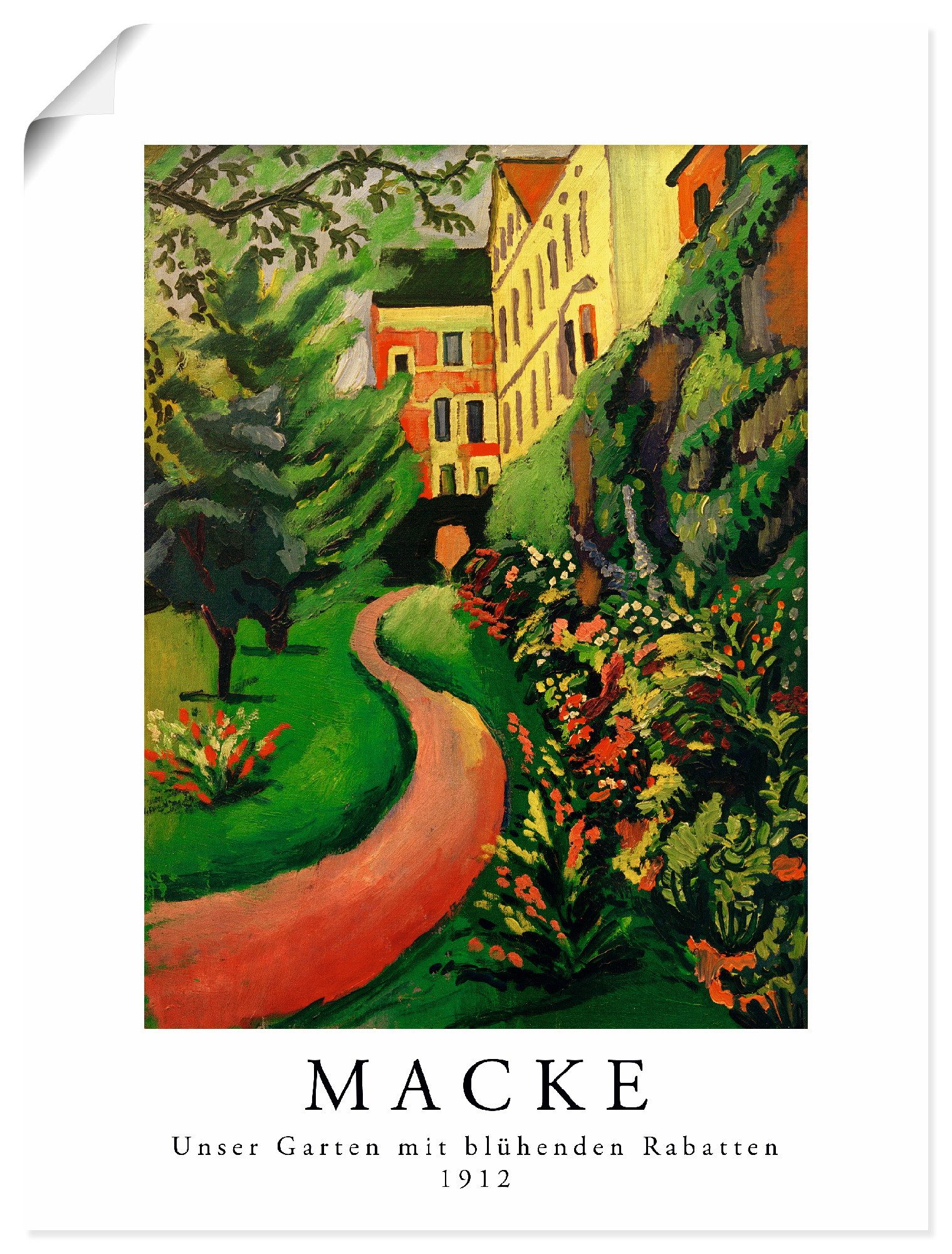 Artland Wandbild Unser Garten mit blühenden Rabatten, Gartenbilder (1 St), als Alubild, Leinwandbild, Poster, Wandaufkleber in verschied. Größen