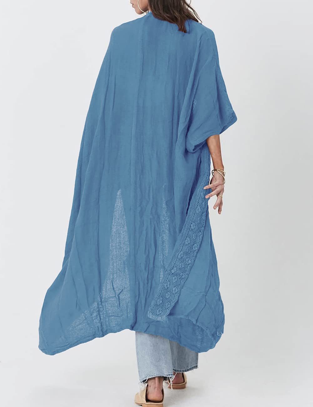 RWEUOQ Strandkleid Damen Kimono Kaftan Strandkleid günstig online kaufen