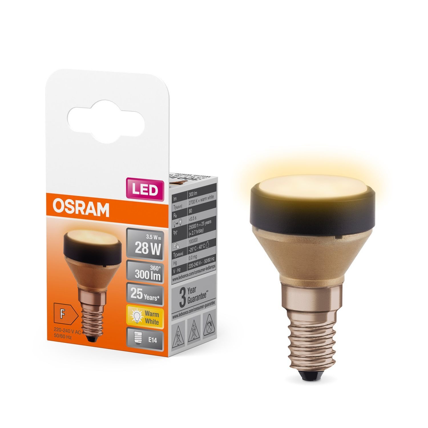 Licht-Erlebnisse LED-Leuchtmittel LAMP, E14, Warmweiß, Kleine Lampe E14 Ø 3.5 cm 2700 K 300 lm Mini warmweiß blendarm