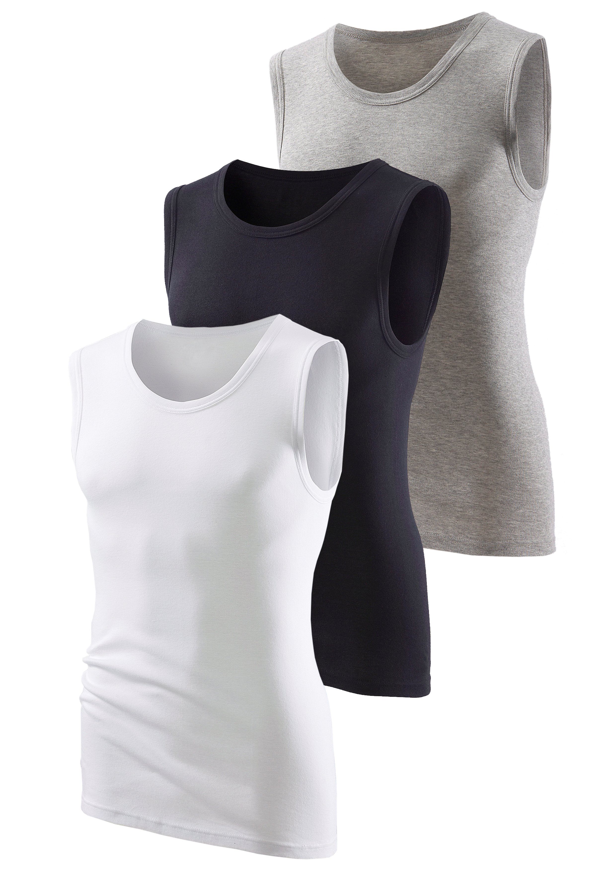 H.I.S Muscleshirt (Packung, 3-tlg) aus weicher Feinripp-Qualität