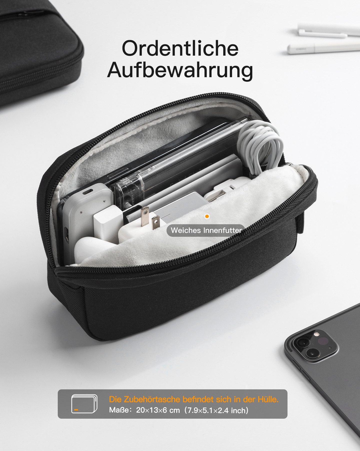 Inateck Laptop-Hülle 360° Schutz Laptoptasche, Kompatibel mit 16 Zoll MacBook Pro/Max, mit Zubehör Tasche – Bild 3 von 5