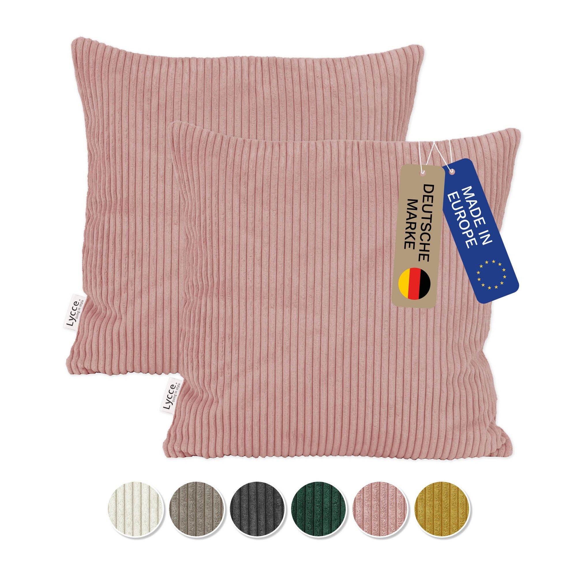 Lycce Dekokissen Kissenbezug 2er Set CORD Stoff (50 x 50 cm) - made in EU