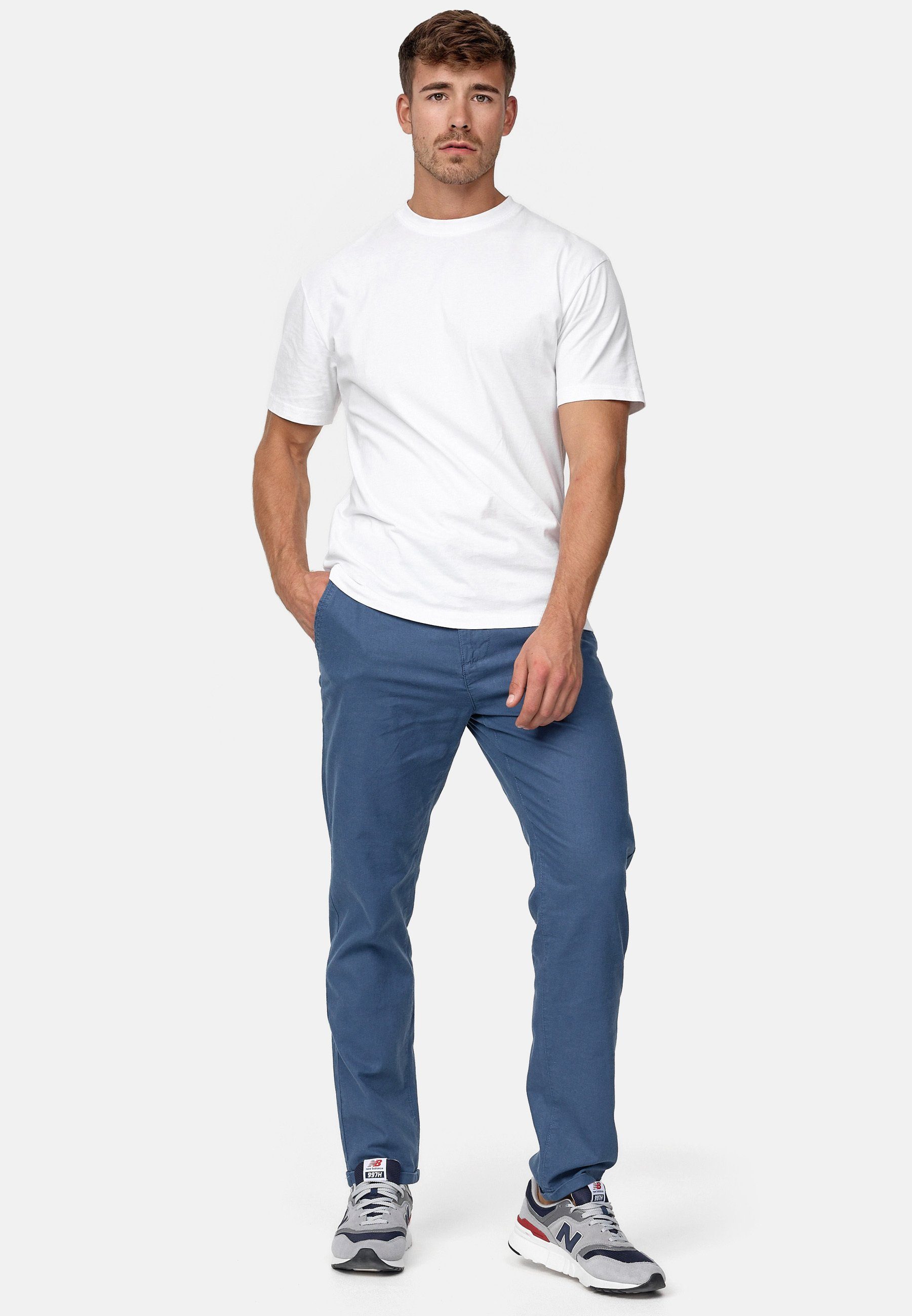 Indicode Leinenhose Herren Haverfield Sommerhose Leinen Herrenhose mit 4 Taschen