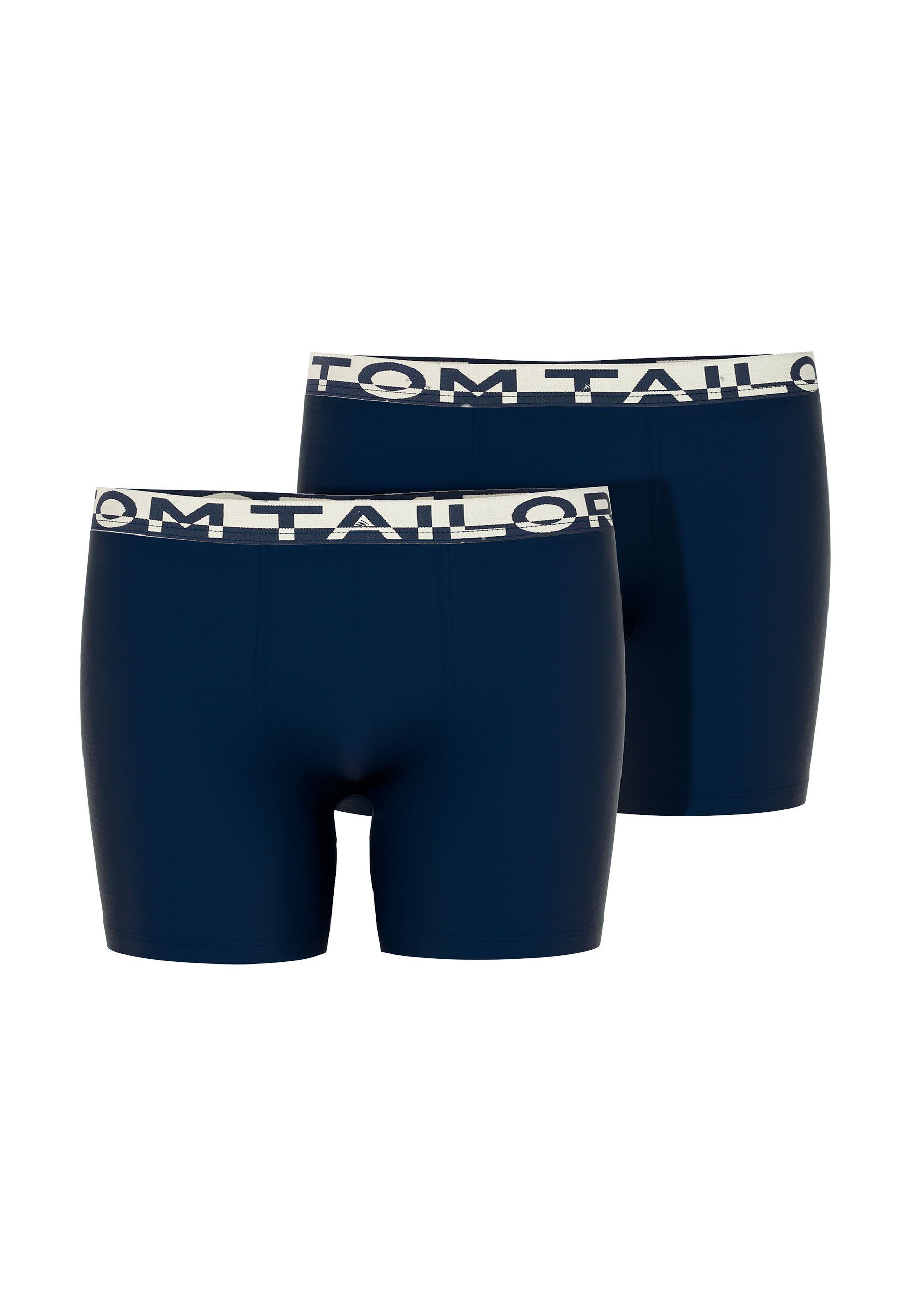 TOM TAILOR Boxershorts TOM TAILOR Herren Long-Pants blau uni 2er Pack (2-St günstig online kaufen