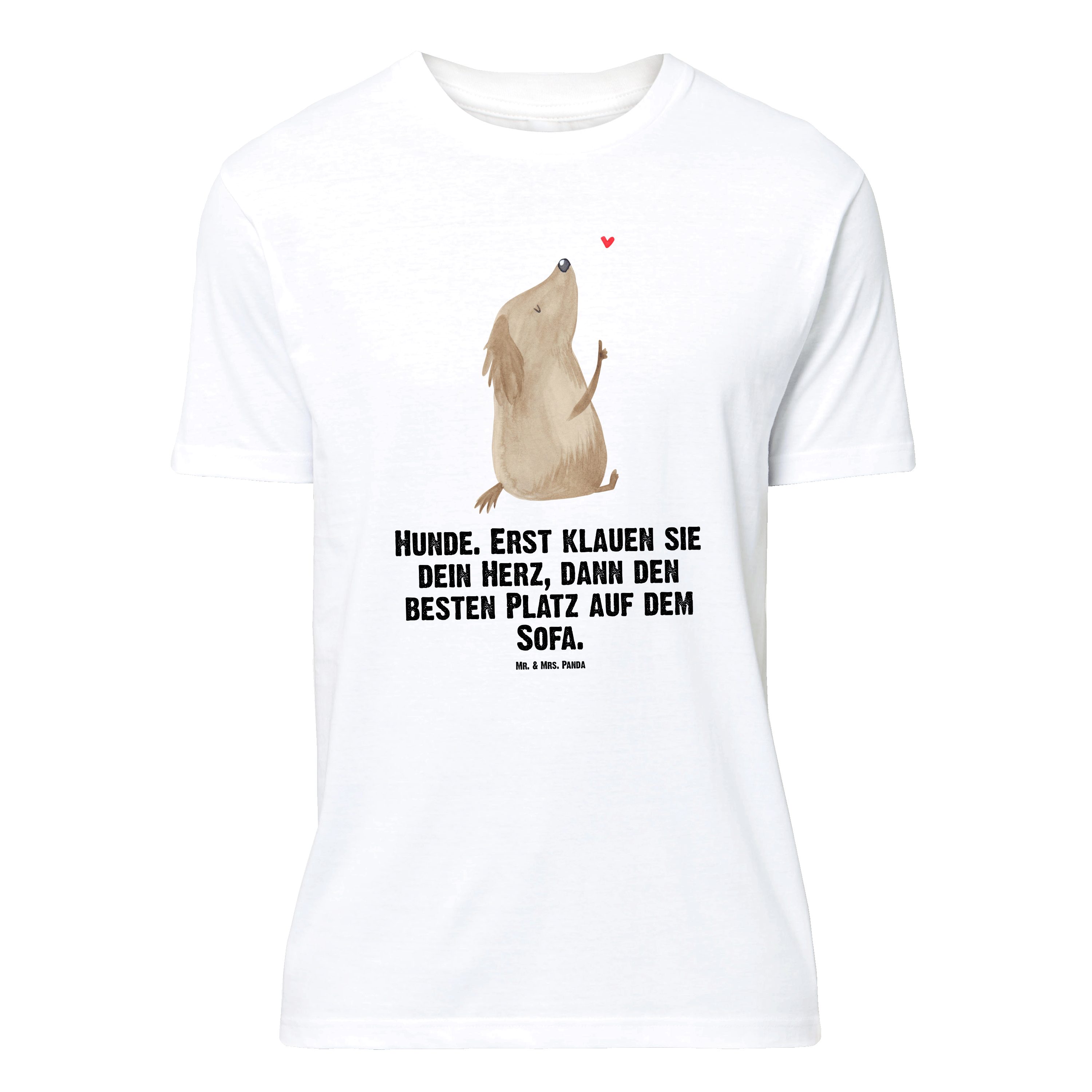 T-Shirt Hund Liebe, Shirt, Weiß, T-Shirt mit Spruch, Herz, Verliebt, Liebe, S