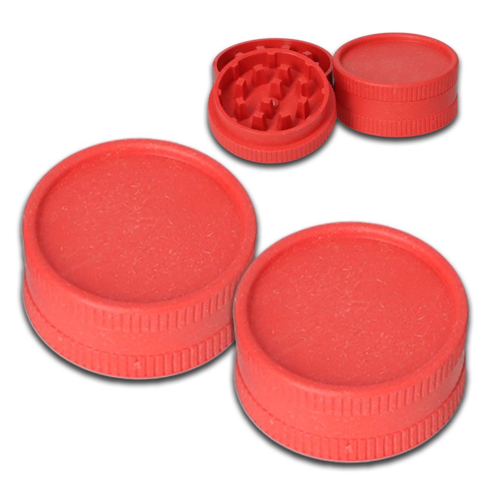 Coumo Kräutermühle 2x Grinder Crusher, Eco Kräutermühle Kunststoff, ⌀ 5,5 cm, 2-teilig