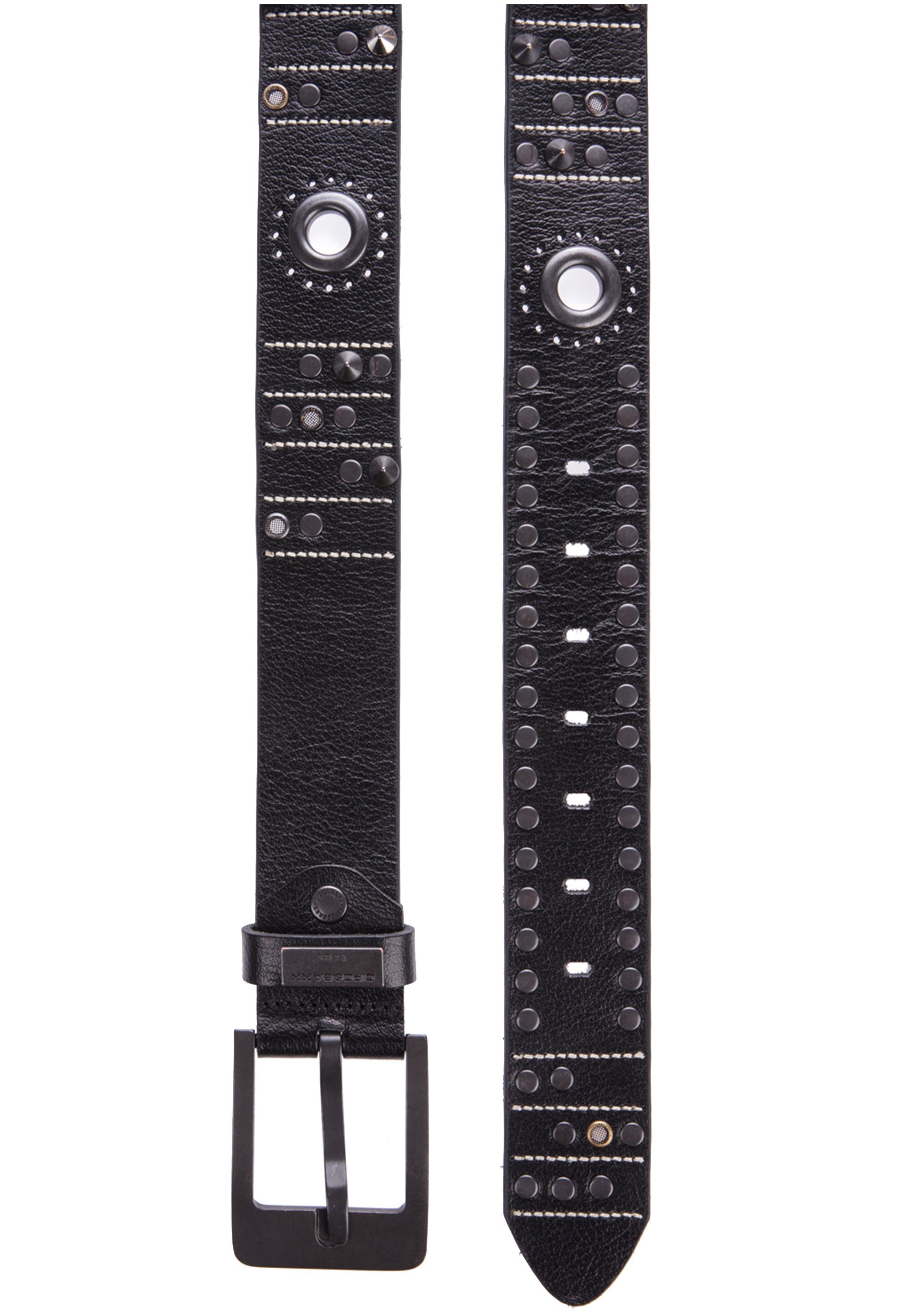 CG162 schwarz stylischen & Baxx Nietenapplikationen mit Ledergürtel Cipo