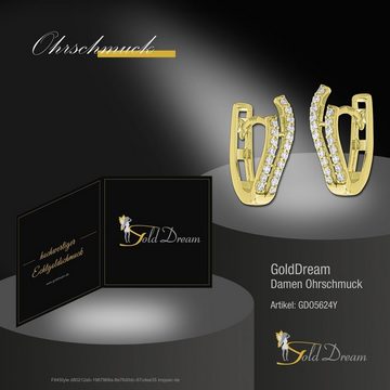 GoldDream Paar Creolen GoldDream Gold Double Ohrringe Zirkonia (Creolen), Damen Creolen Double aus 333 Gelbgold - 8 Karat, Farbe: gold