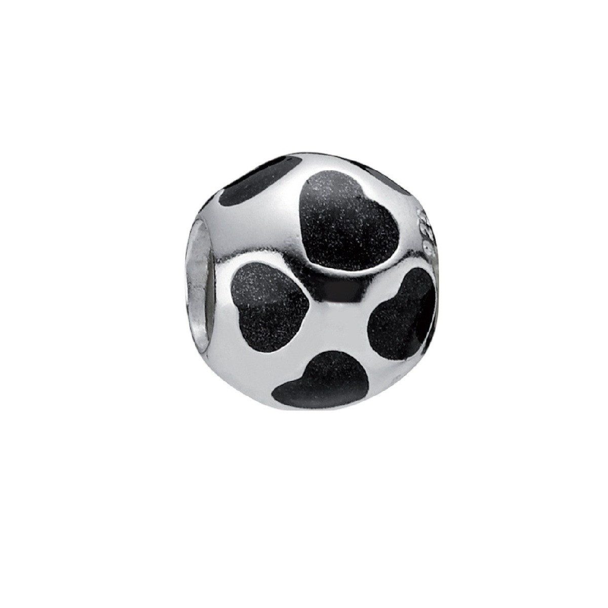 Pandora Charm-Einhänger Pandora Charm Schwarze Herzen Emaille Sterling-Silber 790543EN22