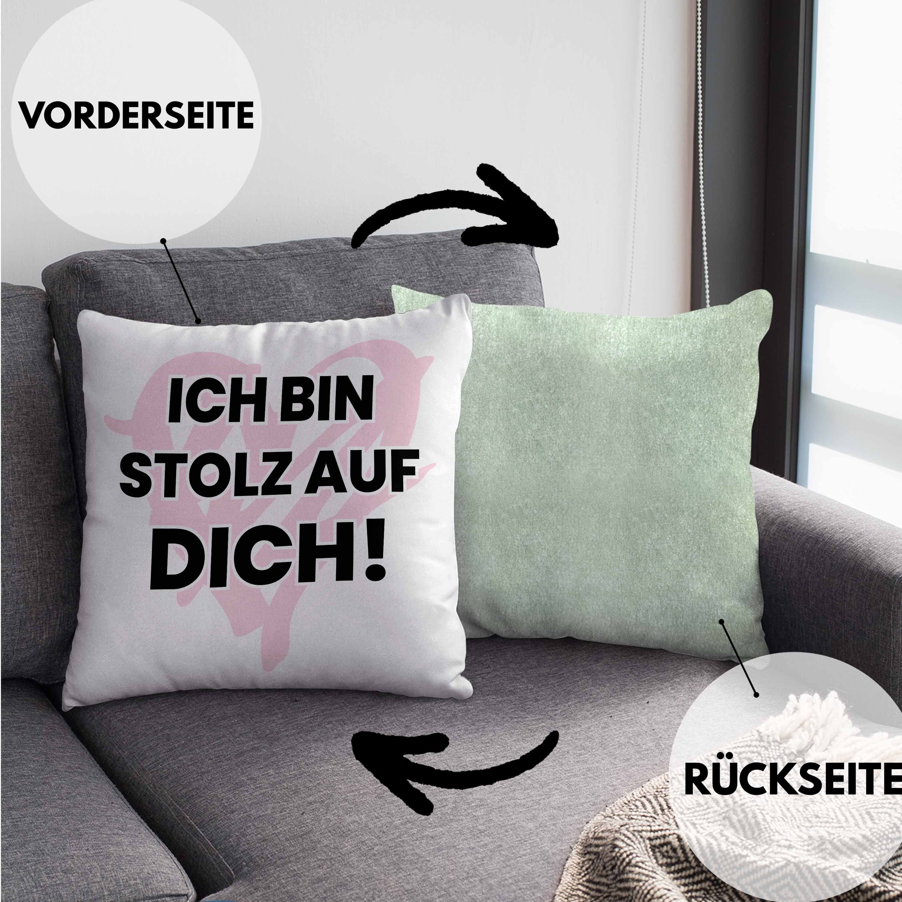 Dich Bin Es Kissen Dekokissen Auf Grün Dekokissen Geschafft Trendation Ich Trendation Stolz - Geschenk mit Füllung Tapfer Du 40x40 Hast