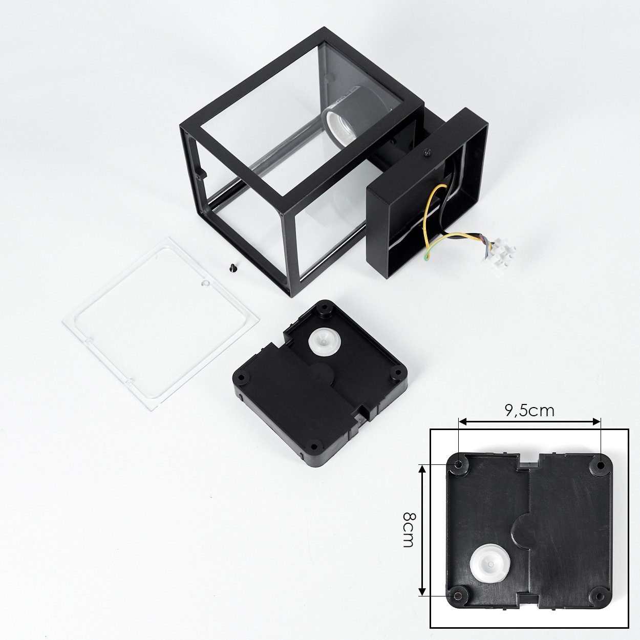 hofstein Außen-Wandleuchte »Camigliatello« in Leuchtmittel, IP44, Metall/Glas Anthrazit/Klar, Gitter-Optik Lichteffekt Wandlampe ohne mit aus Außenleuchte durch E27