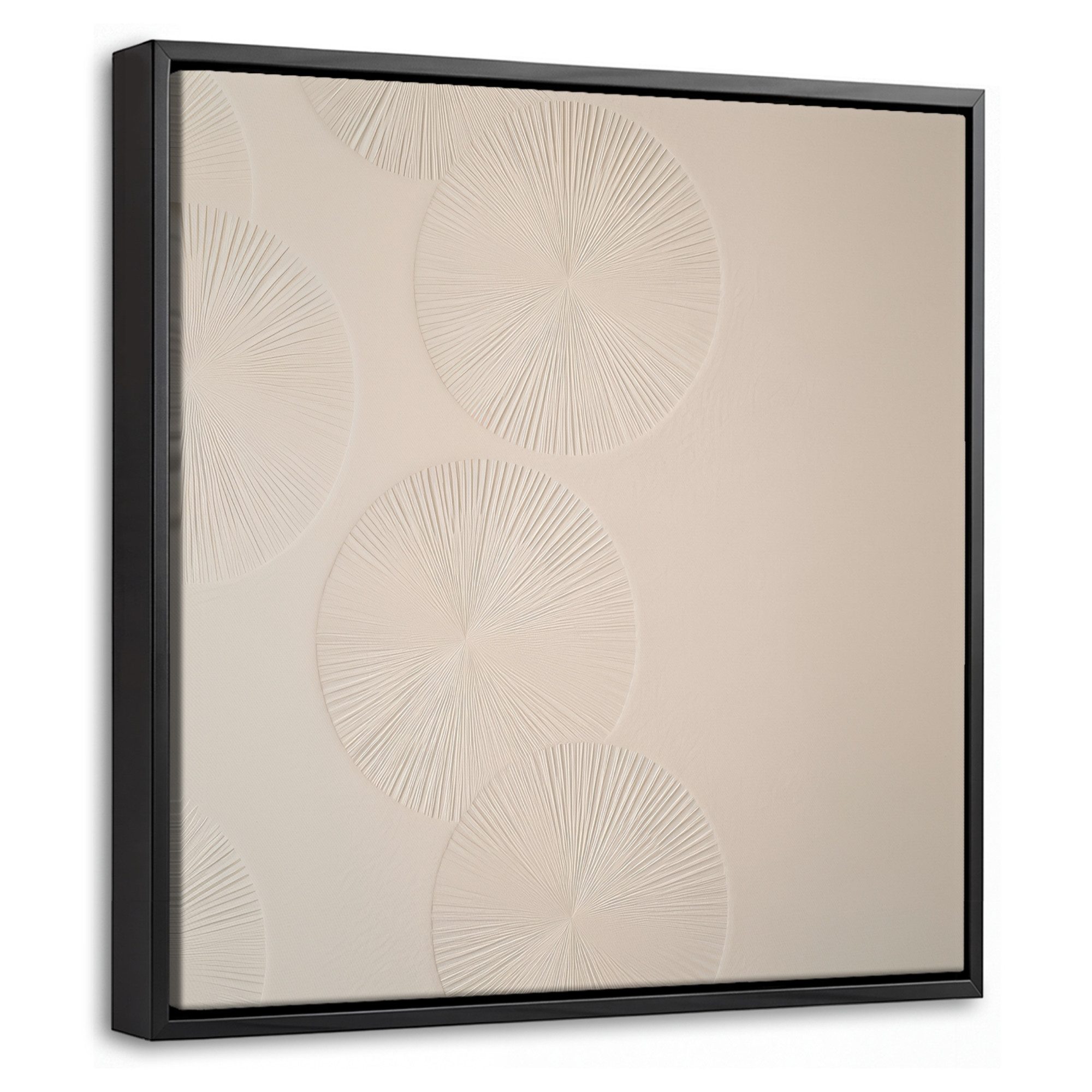 OneMillionCanvasses® Leinwandbild mit Rahmen - Japandi - Beige - Modern, Fotodruck (1 St), Leinwand Bilder Klein, Wand Dekoration Aesthetic 20x20cm