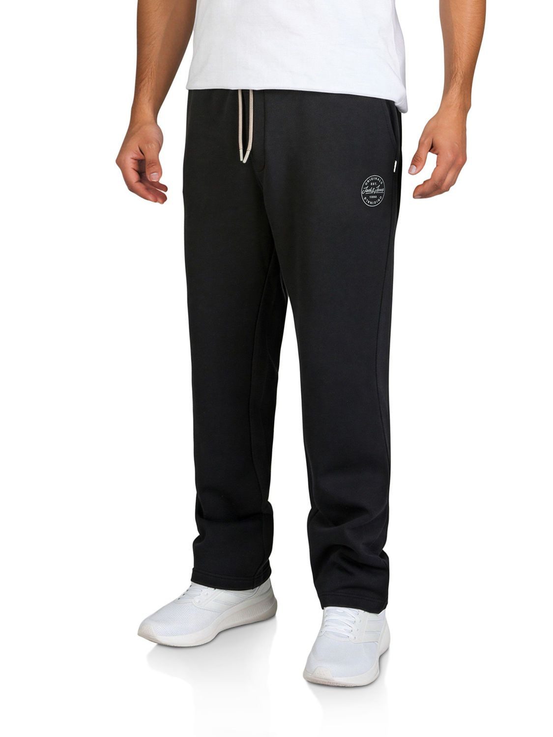 Jack & Jones Sweathose Herren Jogginghose JPSTKANE LANDON UNCUFFED SWT PANTS Relaxed Fit Jogginghose aus pflegeleichter Baumwollmischung