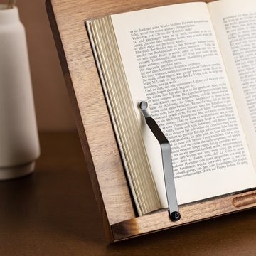 Navaris Buchstütze Buchständer iPad - 34x24cm - aus Akazienholz - für Küche Schreibtisch (1 St)