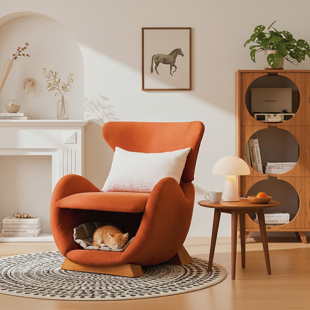 STILVORA Relaxsessel Haustierfreundlicher Loungesessel mit Tierhaus,anti-Katzen-Kratz-Stoff (Katzenbett, Einzelsofa, Fernsehsessel, 1-St., 66*69*76cm), im Walhai-Look