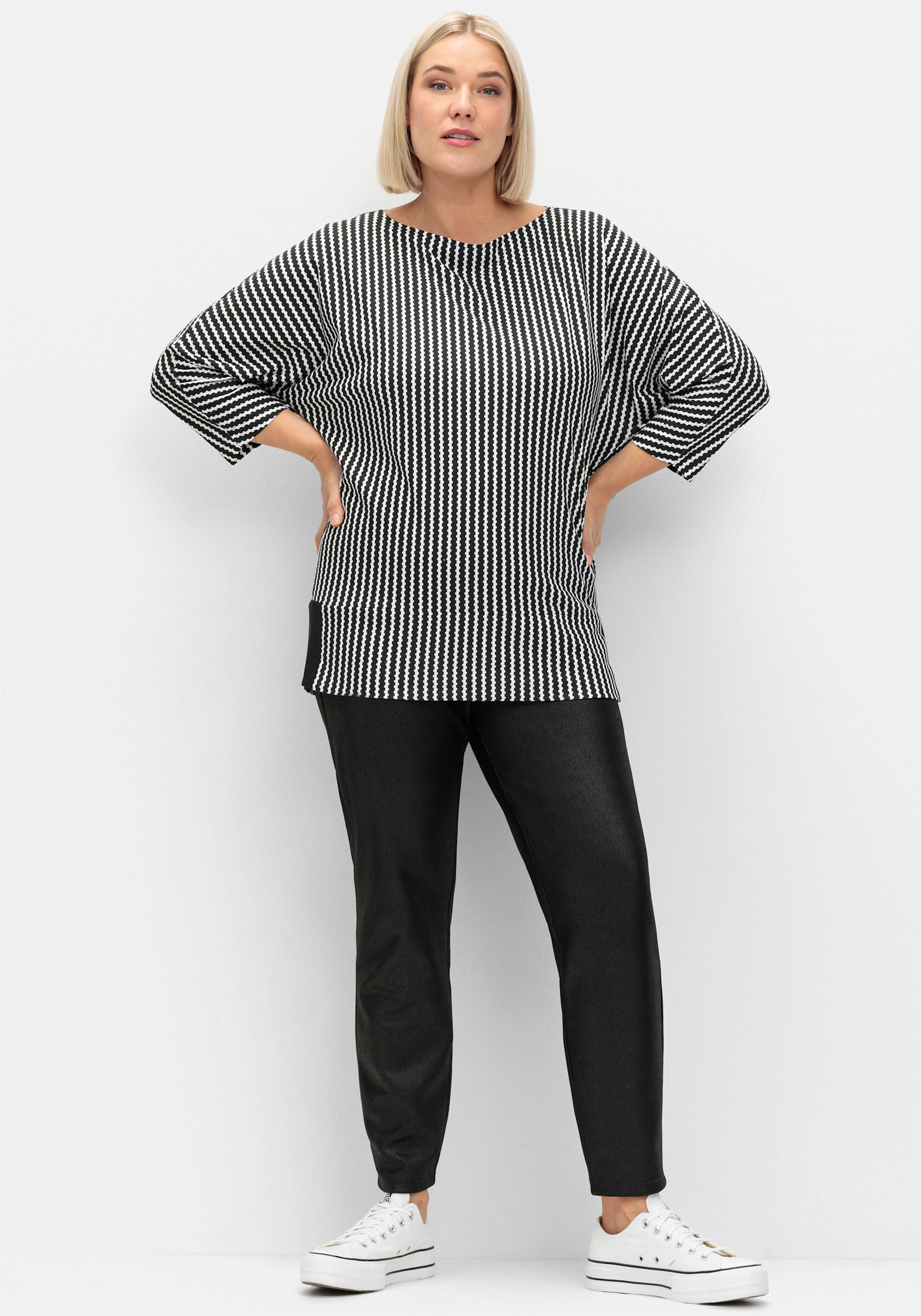 Sheego T-Shirt 3/4-Arm-Shirt . mit Fledermausärmeln günstig online kaufen