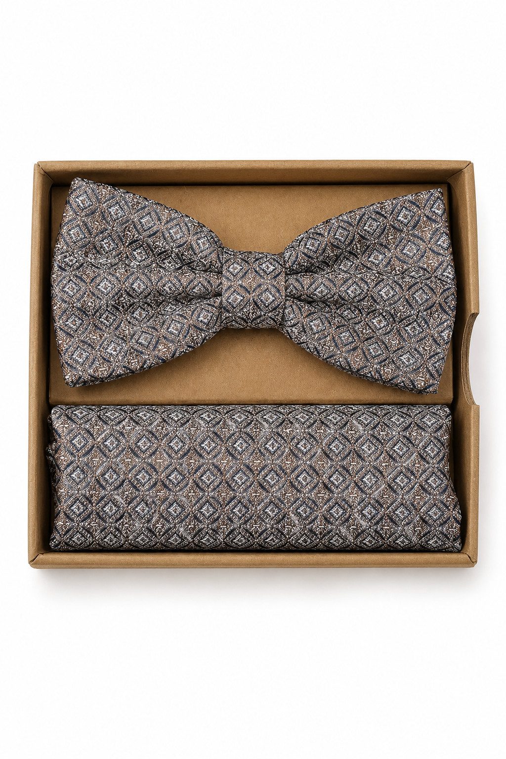 Prince Bowtie Fliege - Set Fliege Einstecktuch - Seidenfliege Paisley