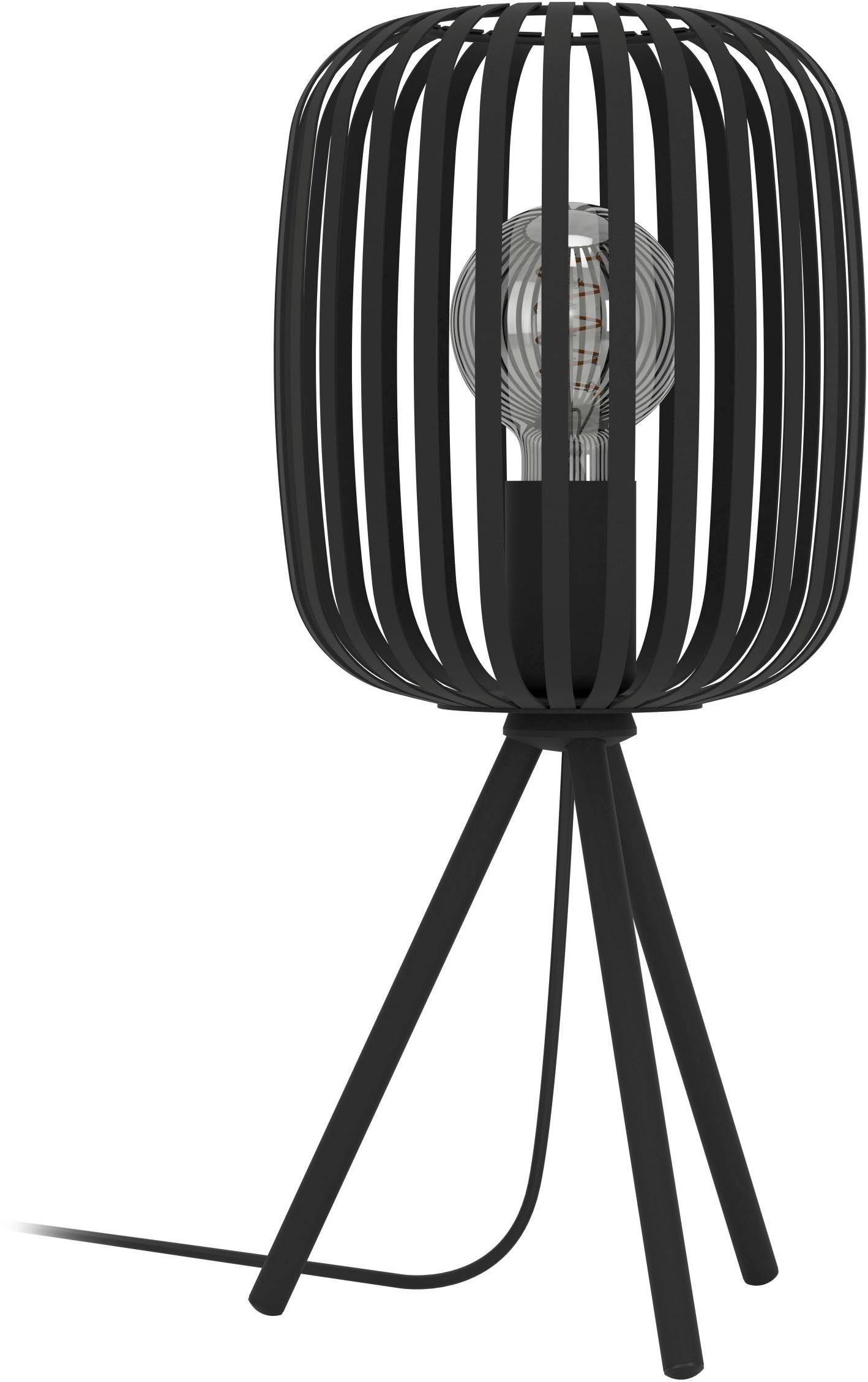 EGLO Tischleuchte Tischleuchte ROMAZZINA, exkl. E27, Stahl, Tischlampe, Ein-/Ausschalter, ohne Leuchtmittel, Stativ Nachtischlampe, 20x 20x43,5cm, Dreibein, Deko Schlafzimmer