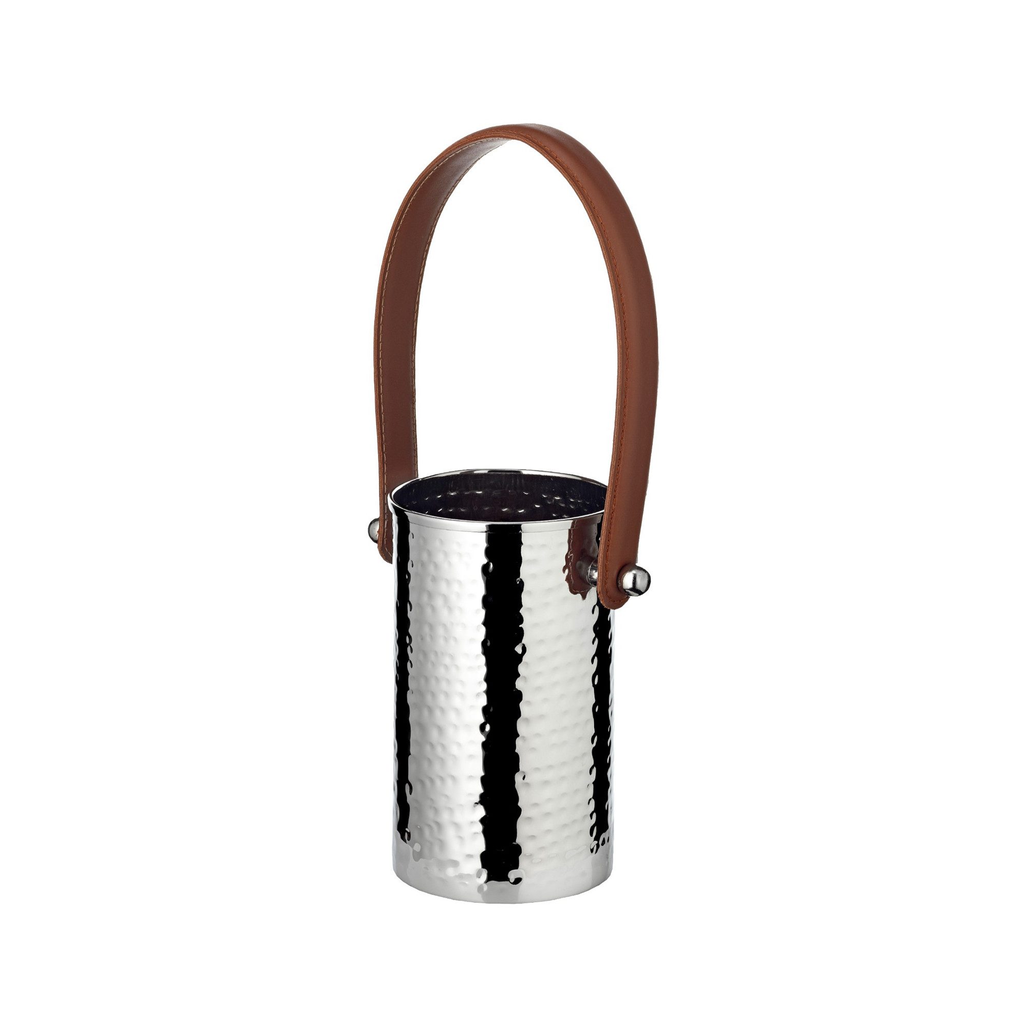 EDZARD Sektkühler Gavin, Silber-Optik, Edelstahl, vernickelt, gehämmert, Ø 11cm